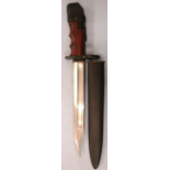 British No 7 MK 1/L Swivelling Pommel Bayonet With Red Composite Grips For No 4 Rifles and Scabbard