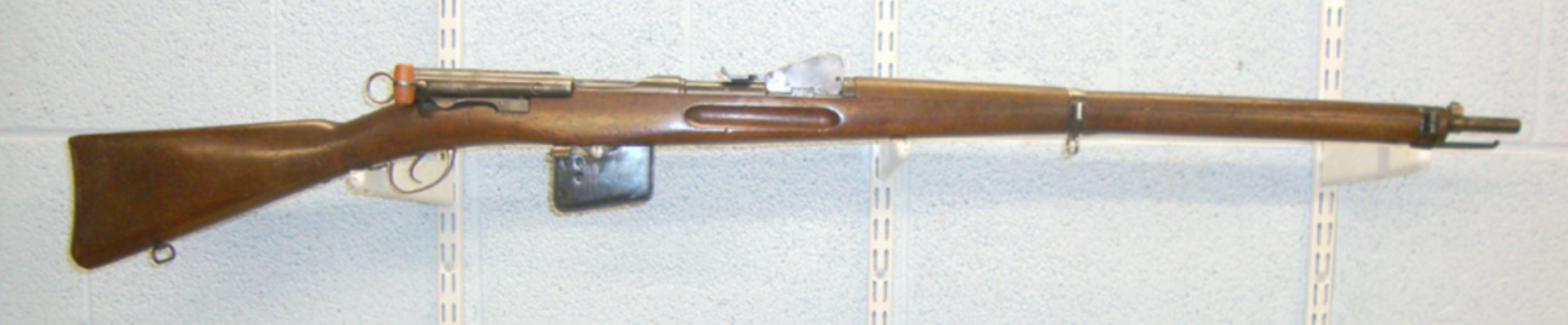 British Nitro Proofed, Swiss, Schmidt-Rubin Model 1889 7.5 x 53.5 mm Straight Pull, Rifle.