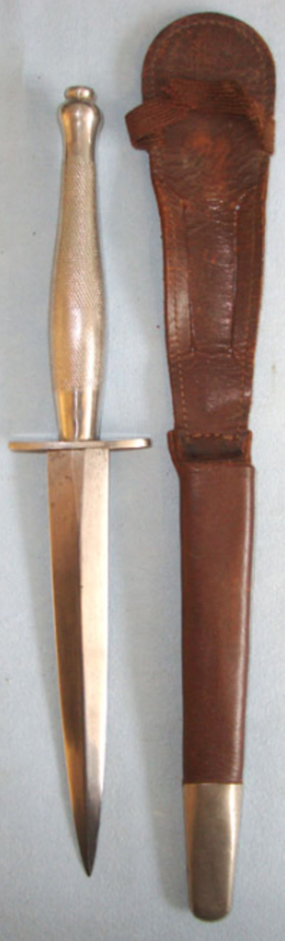 Original WW2 2nd Pattern Nickel Plated Officer’s 'Sterile' Fairbairn Sykes FS Commando Knife