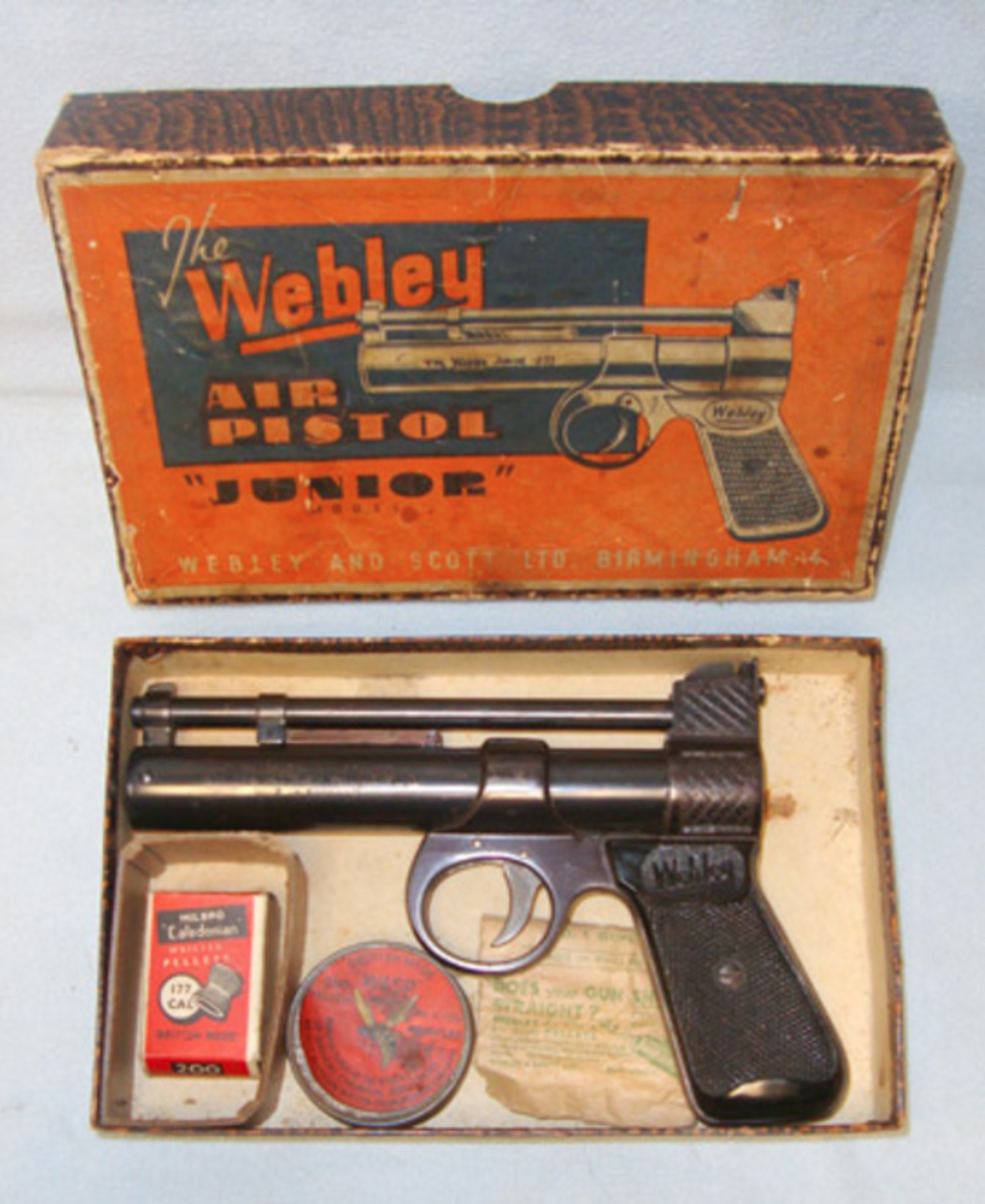 Boxed, Pre 1958, Webley Junior .177 Calibre Air Pistol