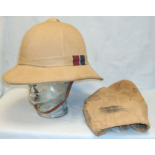 WW2 British RAF Overseas Service Tropical Solar Topee Helmet With Formation Patch