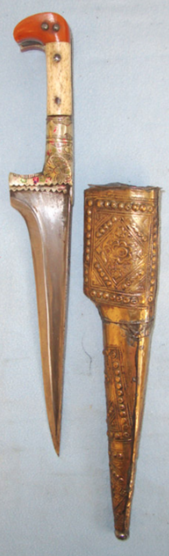 Victorian Era North West Frontier Pesh-Kabz Choora / Khyber Afghan Armour Piercing Knife - Image 3 of 3