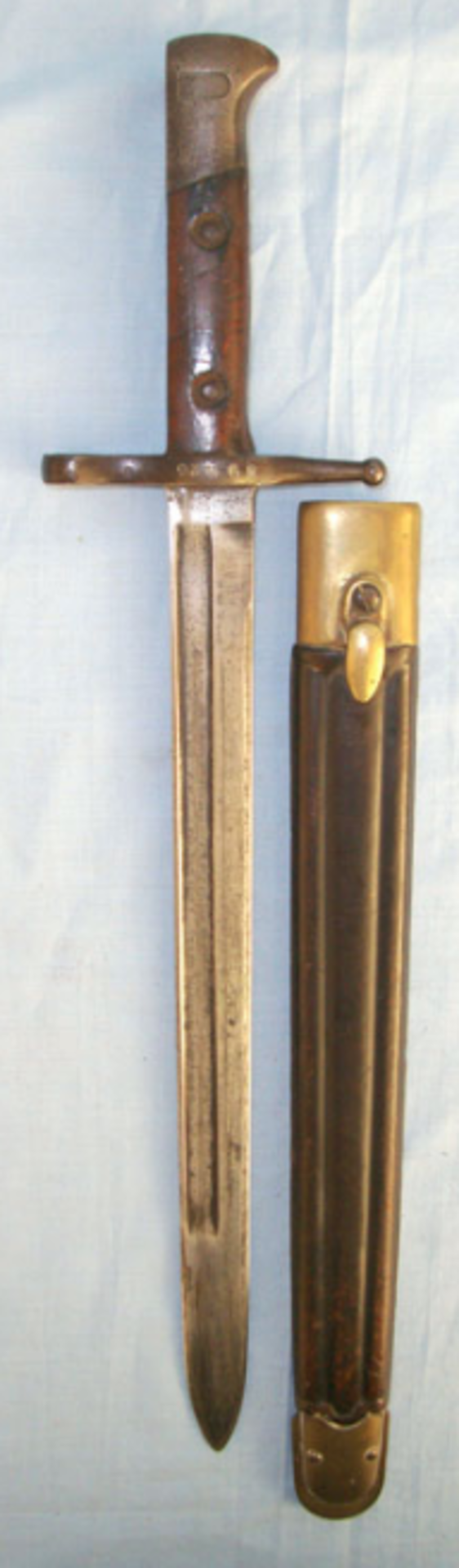 WW1 & WW2 Era Italian Model 1891 Mannlicher Carcano Rifle Sword Bayonet & Leather Scabbard