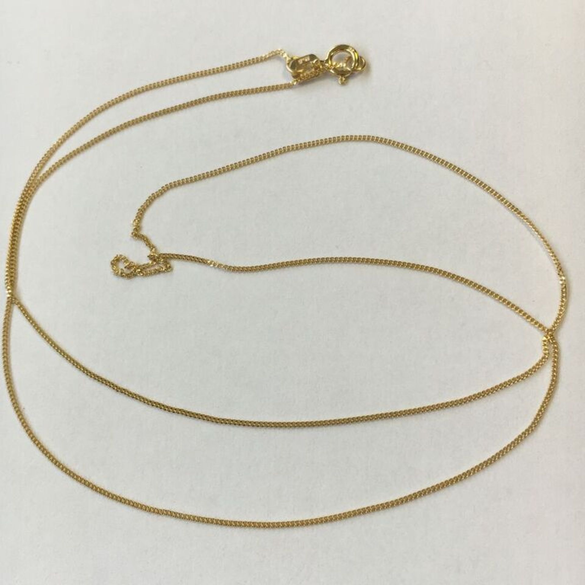 HALLMARKED 9CT GOLD CURB CHAIN NECKLACE. 18". FREE UK DELIVERY. NO VAT.