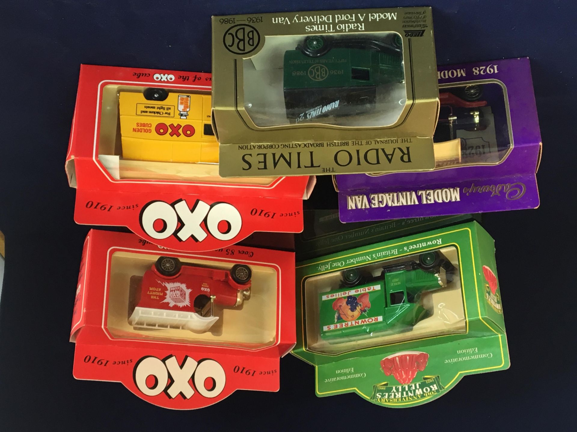 GROUP OF FIVE LLEDO PROMOTIONAL BOXED DIE CAST VEHICLES. FREE UK DELIVERY. NO VAT.