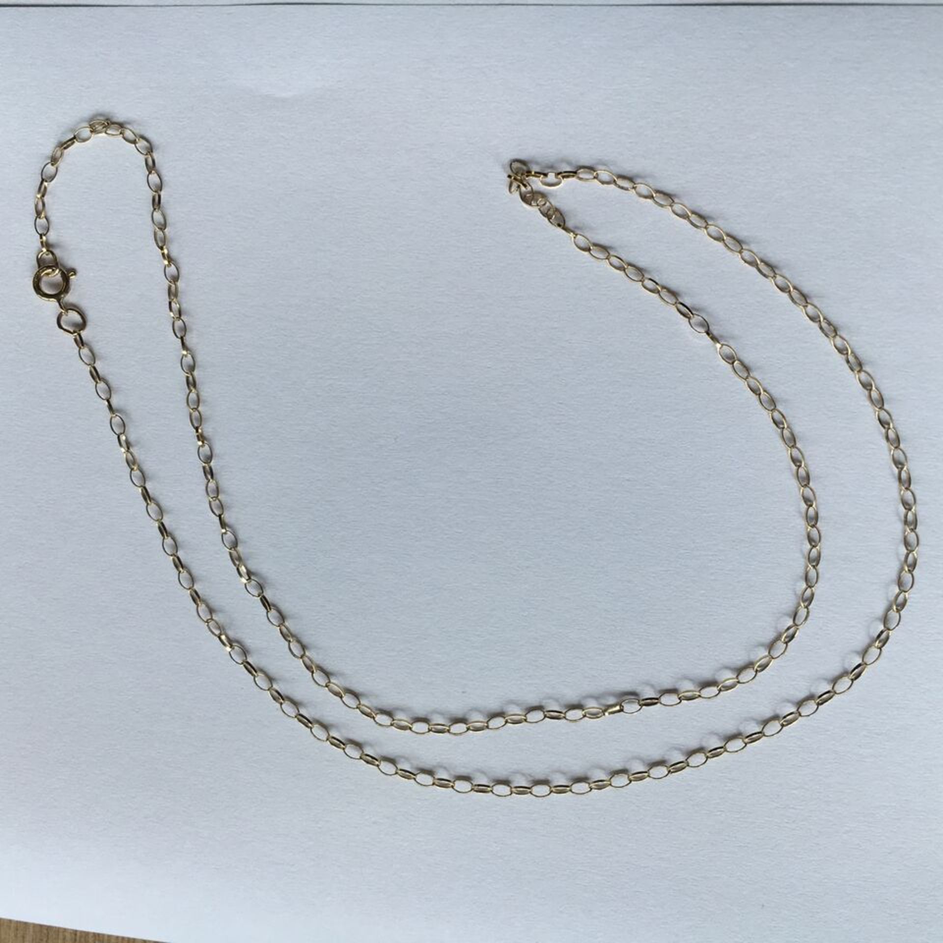 HALLMARKED 9CT YELLOW GOLD BELCHER CHAIN NECKLACE. 16". FREE UK DELIVERY. NO VAT.