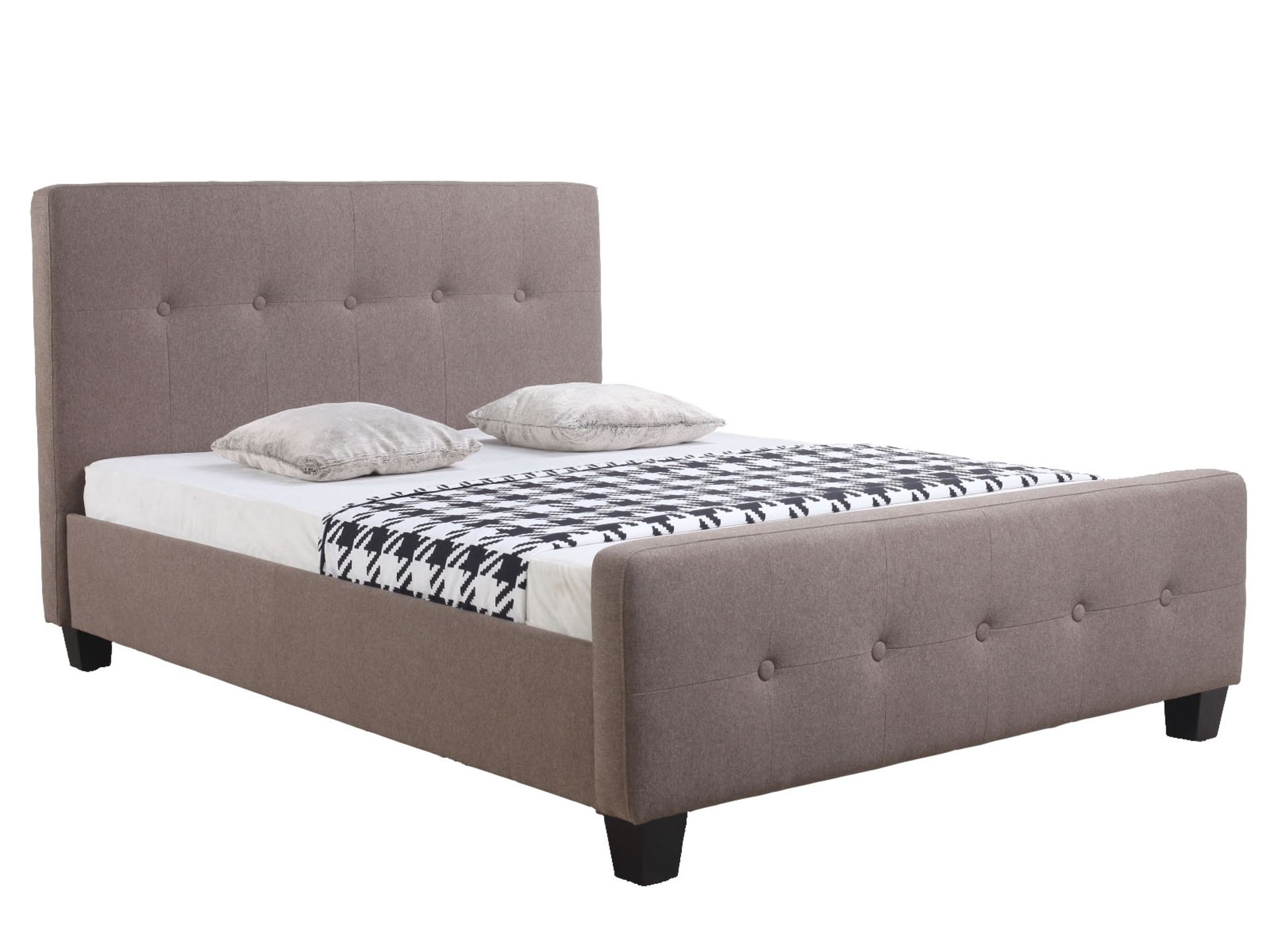 Brand new boxed direct from the manufacturers double Roxane bedstead in taupe