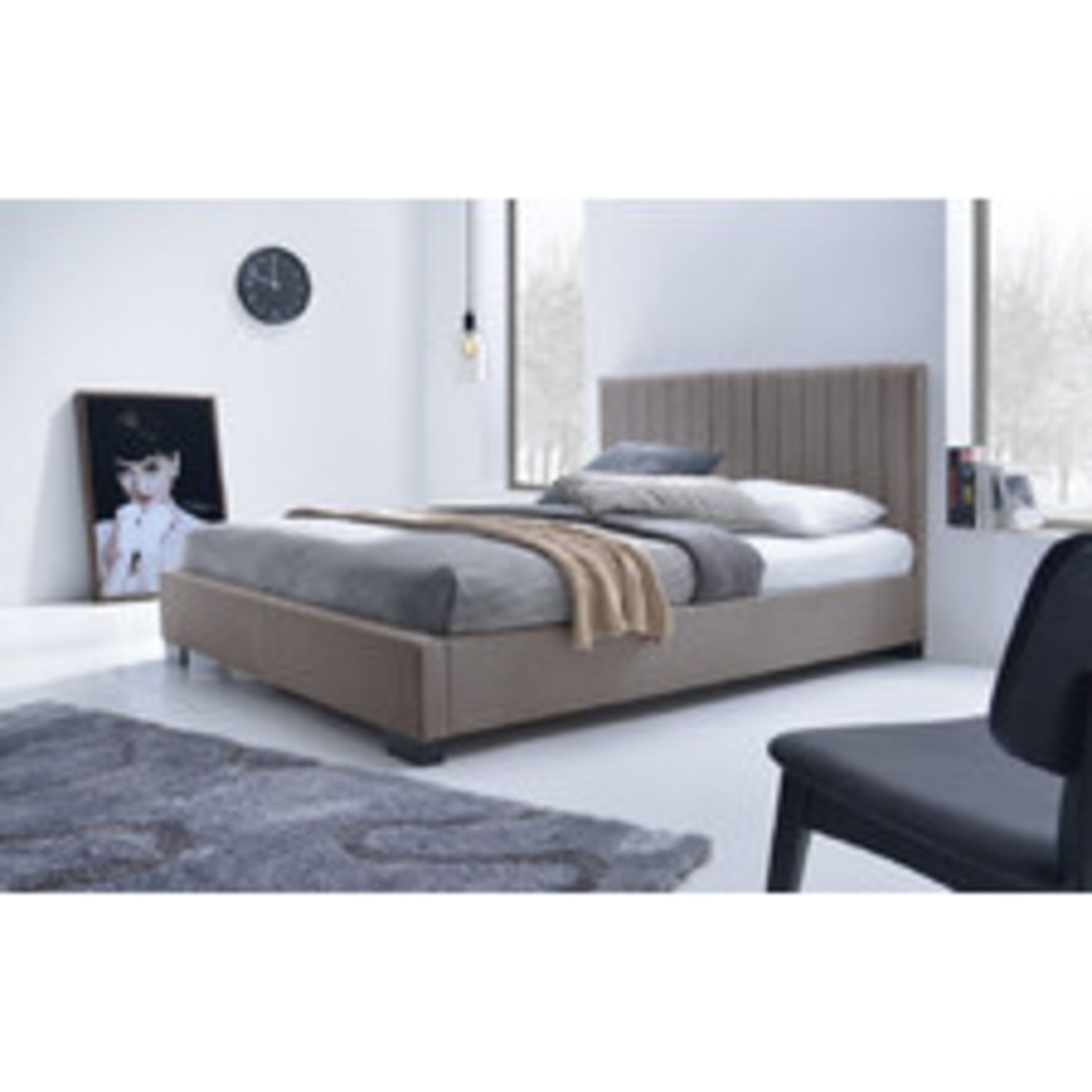 Brand new direct from the manufacturers kingsize baron bedstead in light brown