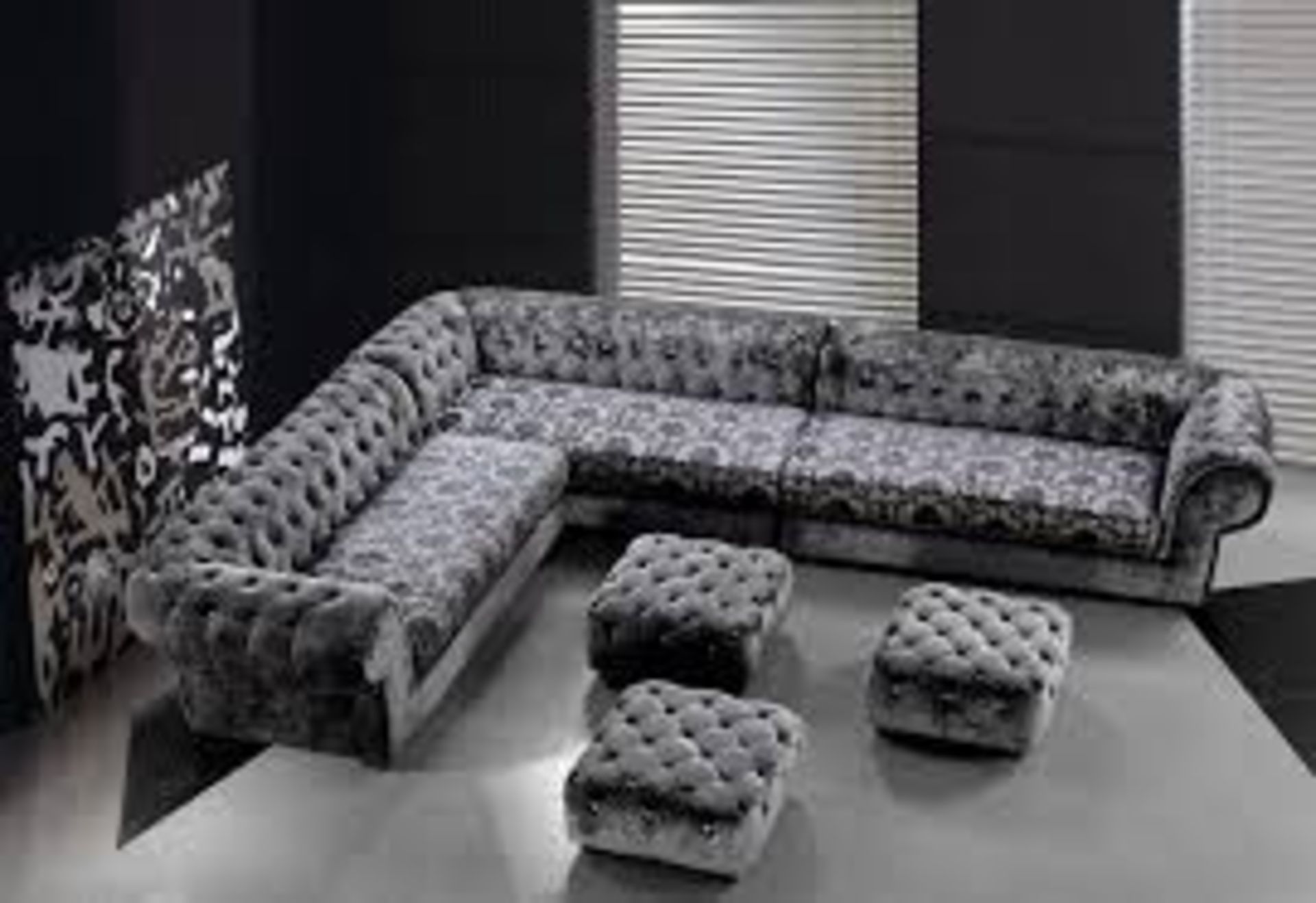 Brand new boxed direct from the manufacturers Chesterfield corner sofa in ROXY grey