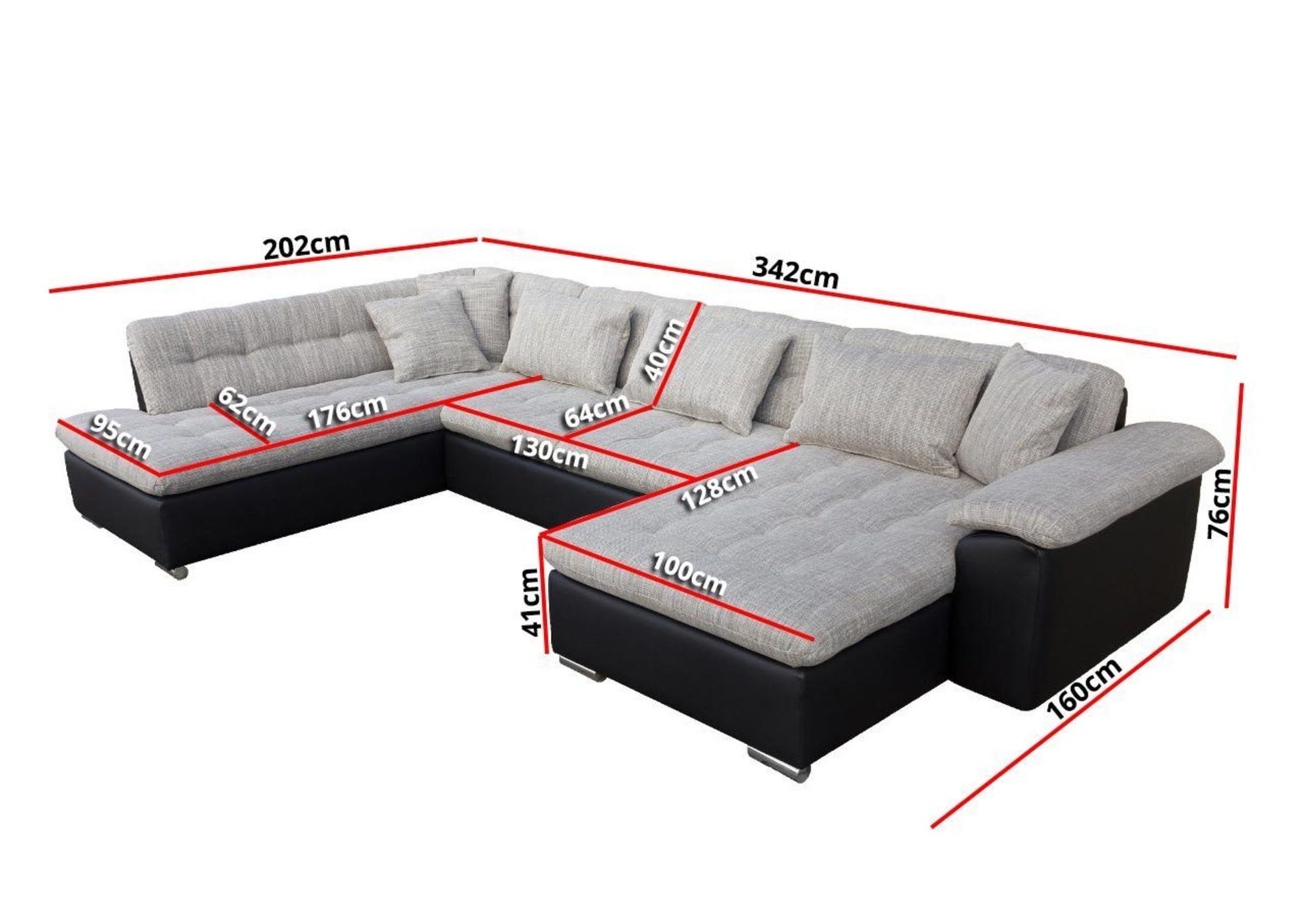 Brand new boxed direct from the manufacturers scaffati leather corner sofa bed in white/grey leather - Image 2 of 2