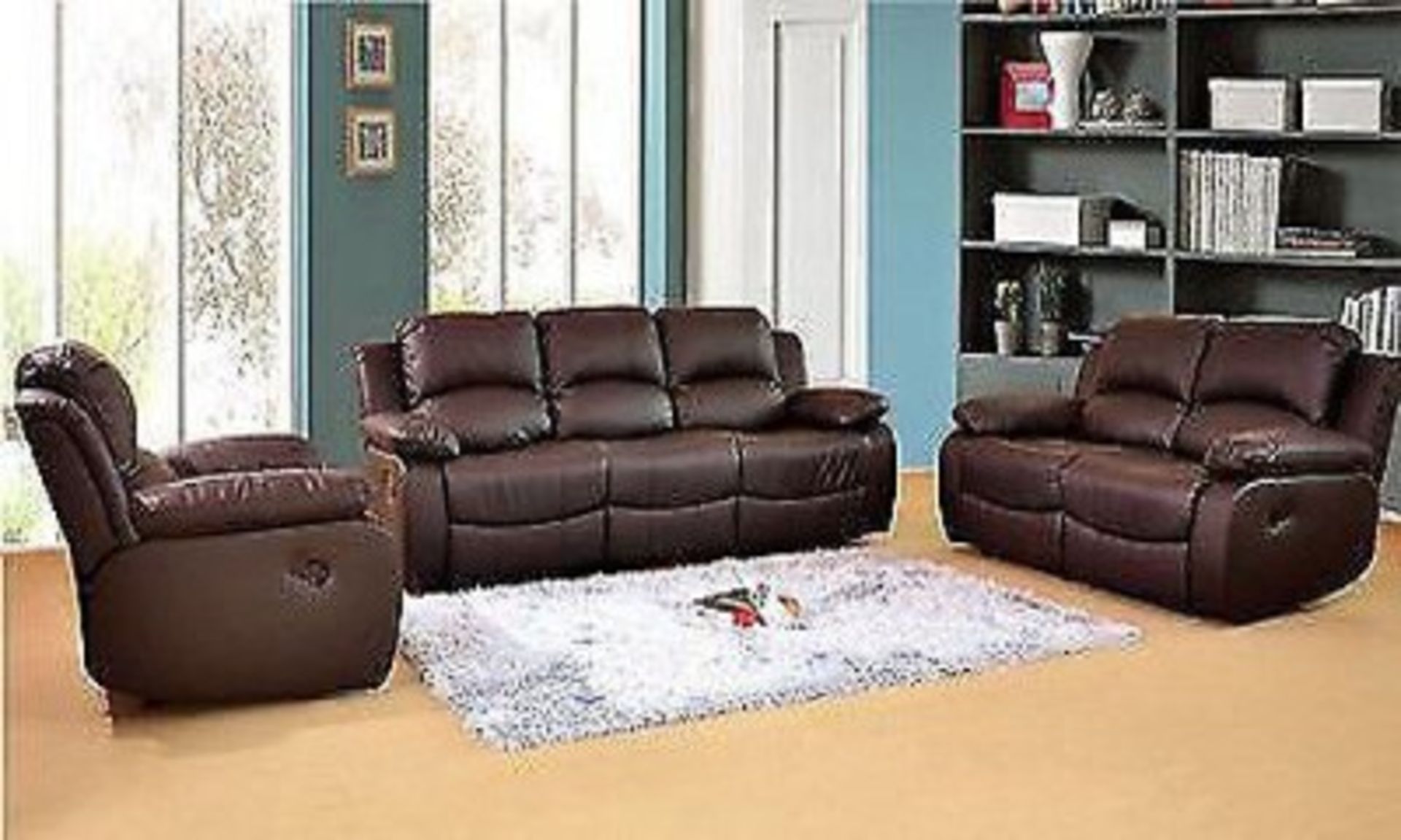 Brand new direct from the manufacturers 3 seater and 2 seater supreme valance leather reclining sofa