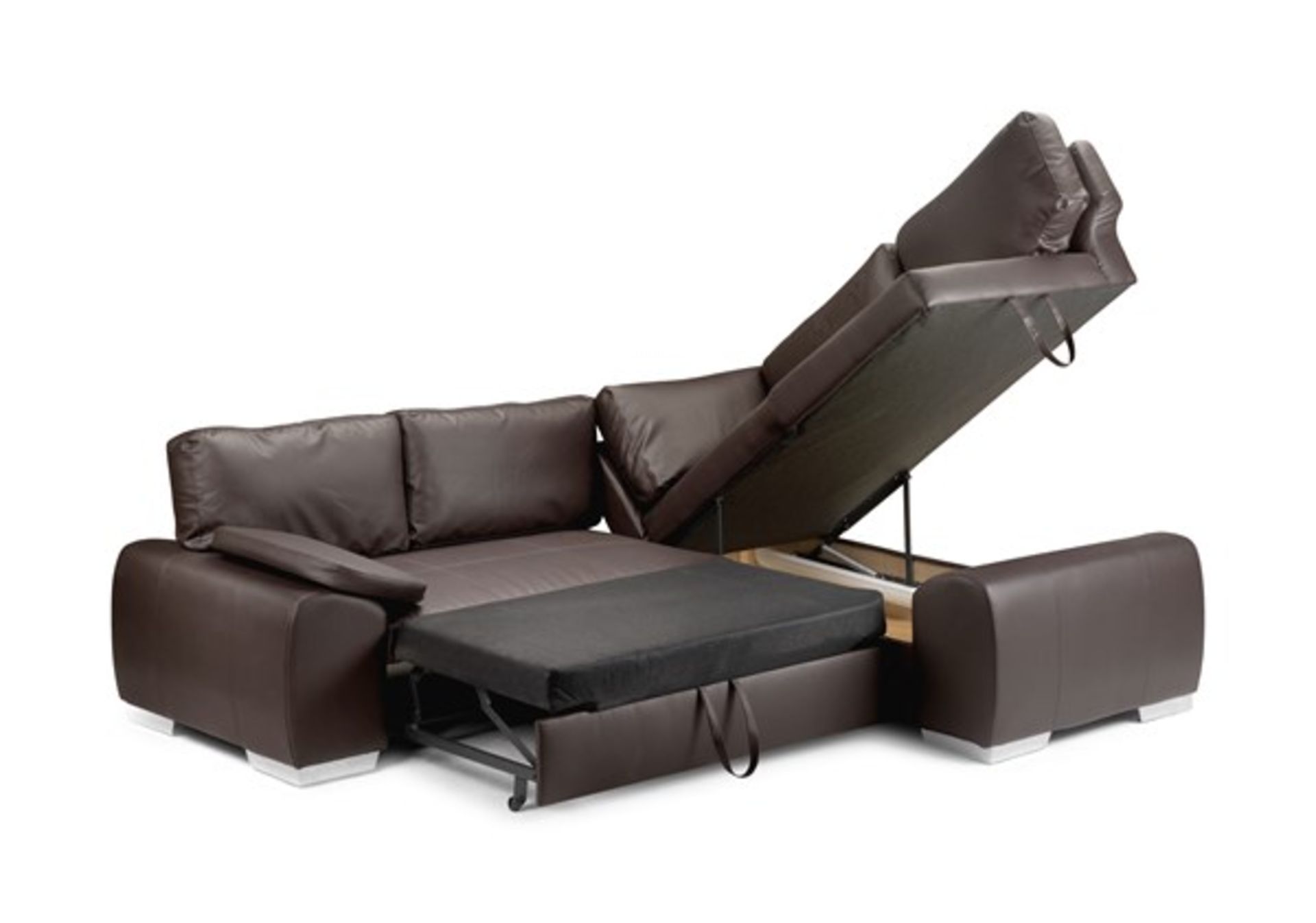 ENZO BONDED LEATHER CORNER SOFA BED