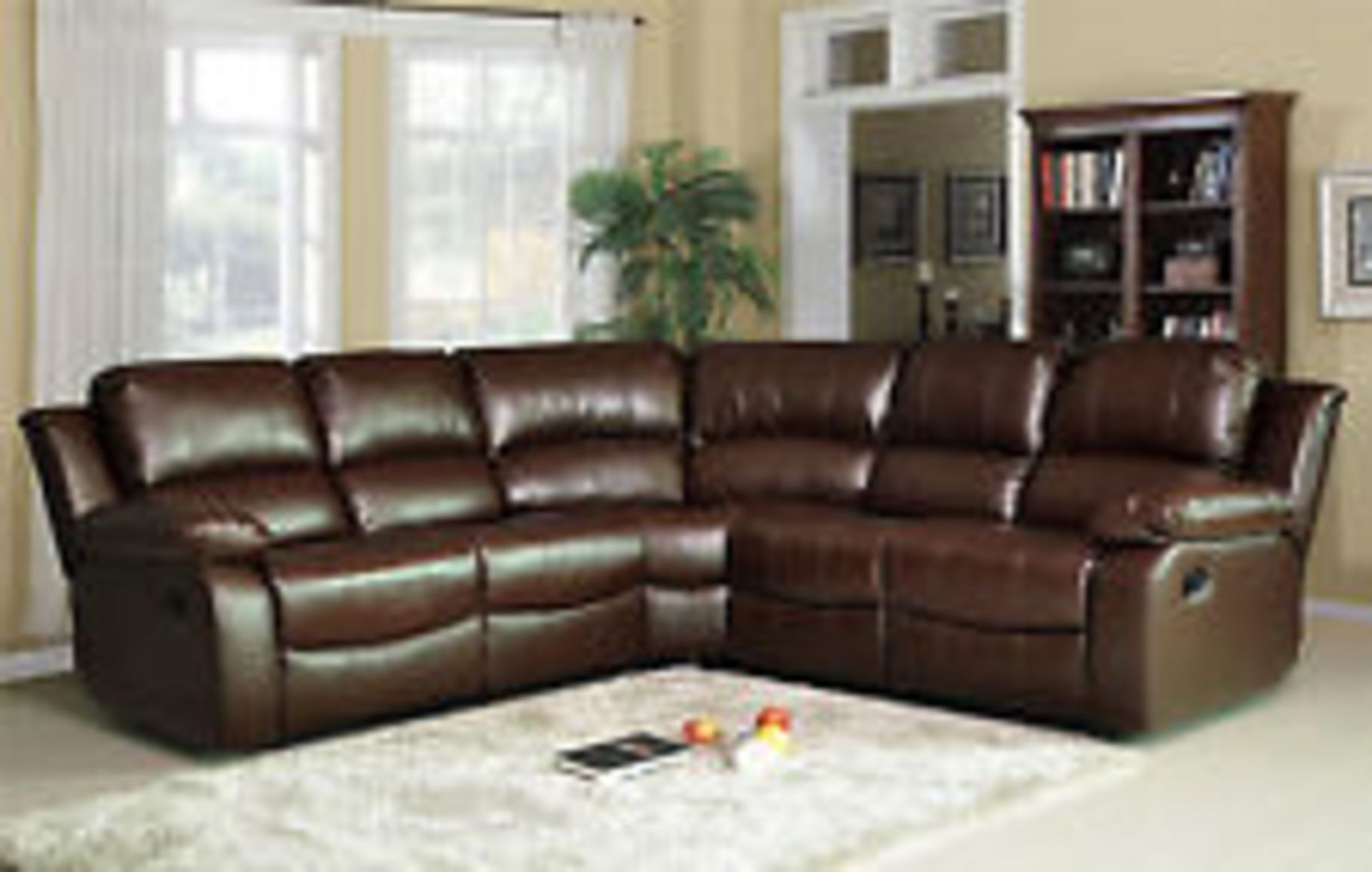 Brand new boxed direct from the manufacturers nice electric leather reclining corner sofa in chocola