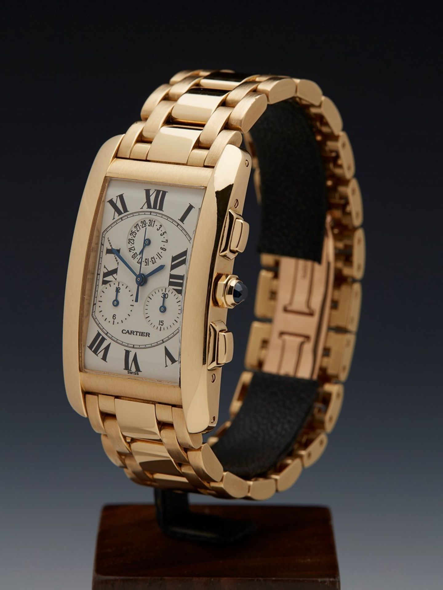 Cartier, Tank Americaine Chronograph 18k Yellow Gold W2601156