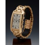 Cartier, Tank Americaine Chronograph 18k Yellow Gold W2601156