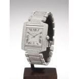 Cartier, Tank Francaise Automatic Diamonds 28mm 18k White Gold 2366