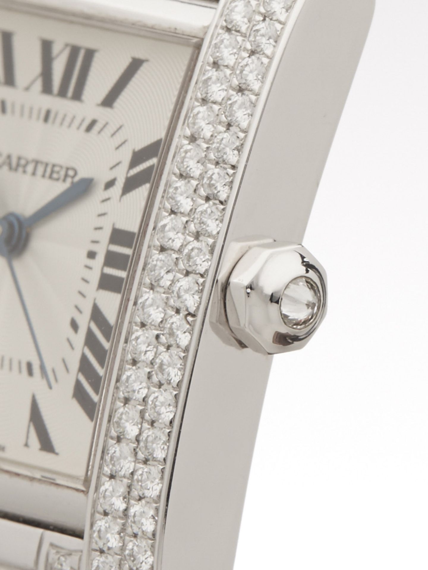 Cartier, Tank Francaise Automatic Diamonds 28mm 18k White Gold 2366 - Image 4 of 11