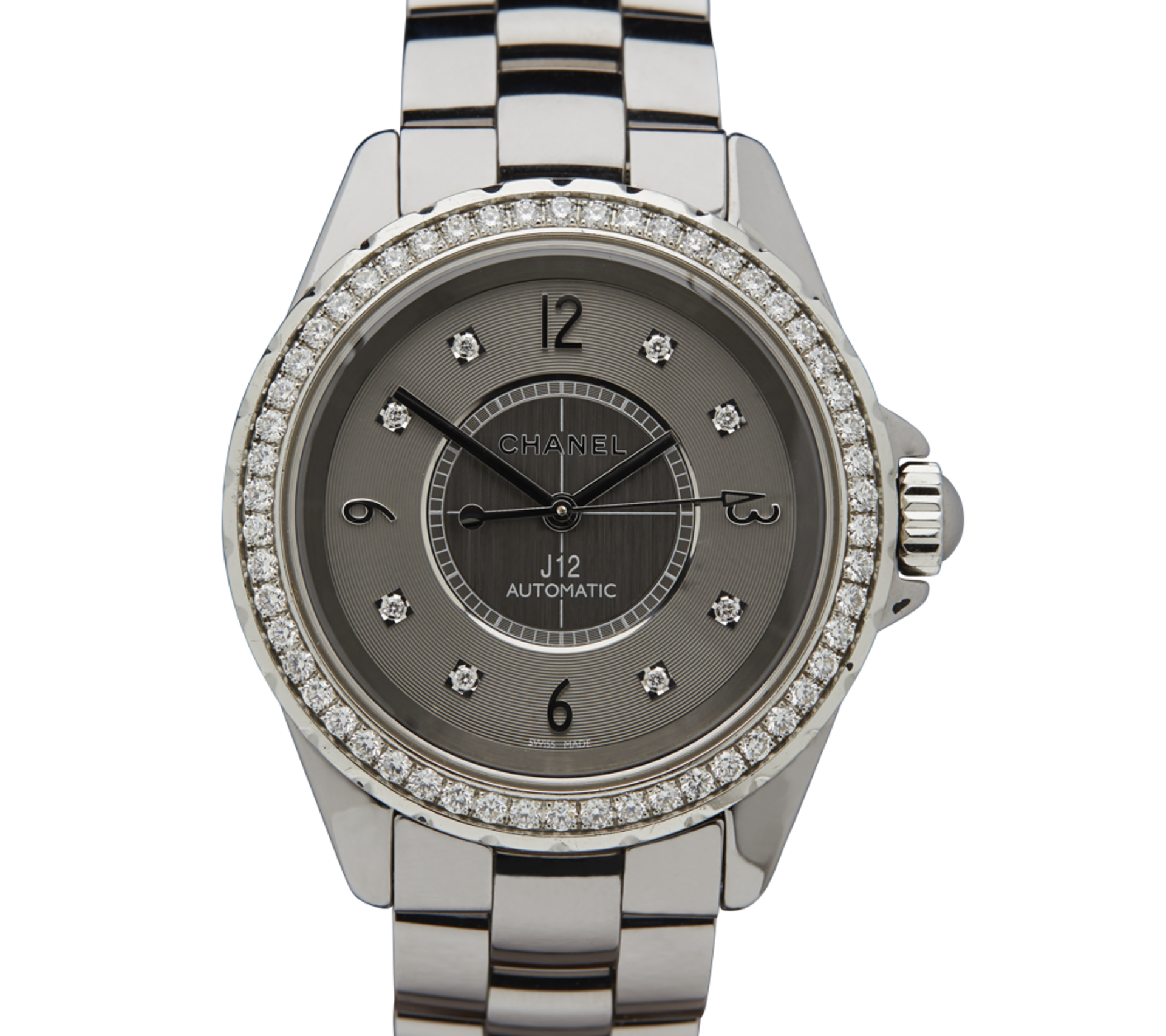 Chanel, J12 Grey Ceramic 38mm Diamond Automatic - Image 3 of 10