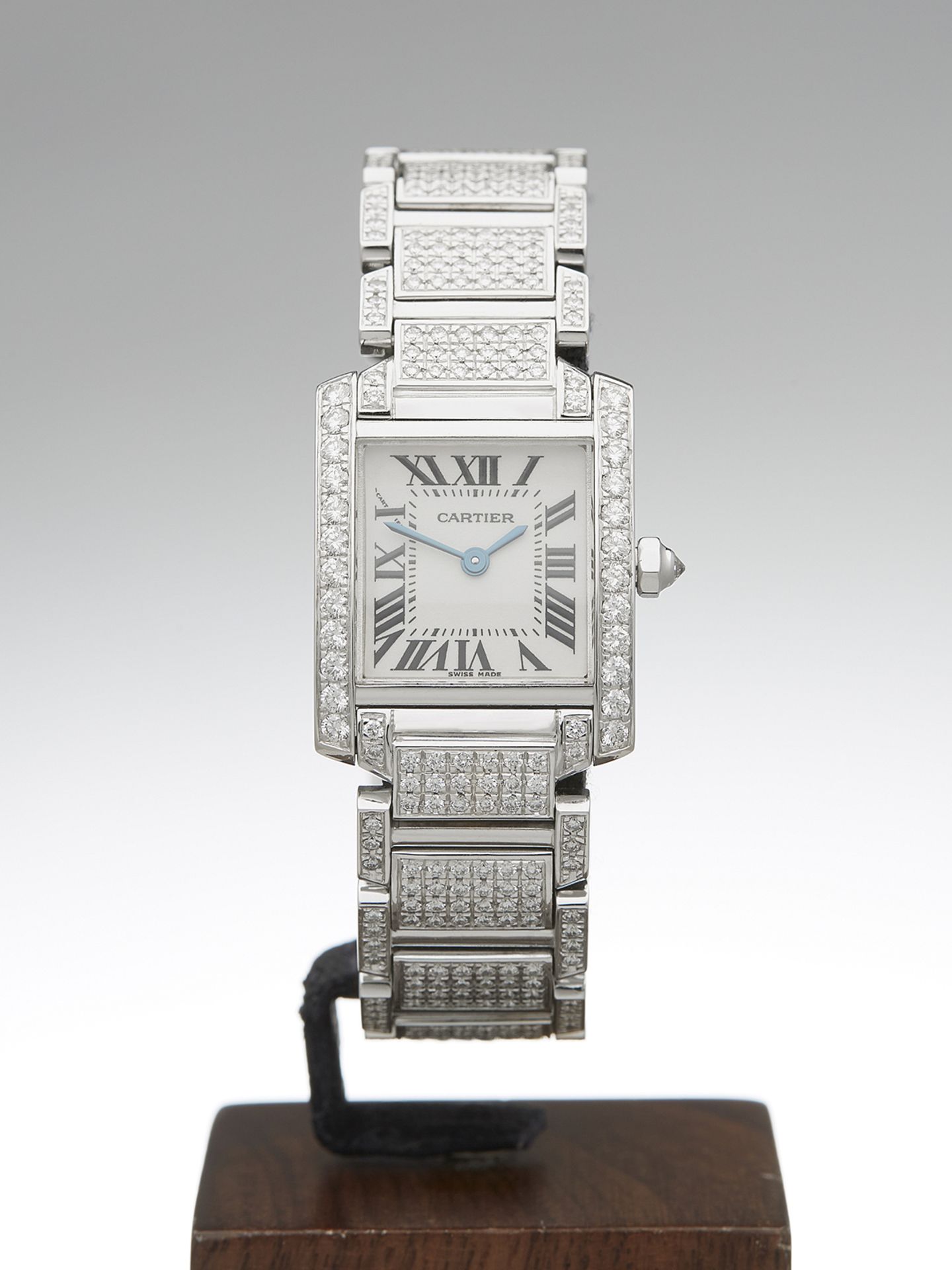 Cartier, Tank Francaise Diamonds 20mm 18k White Gold 2403 - Image 3 of 8