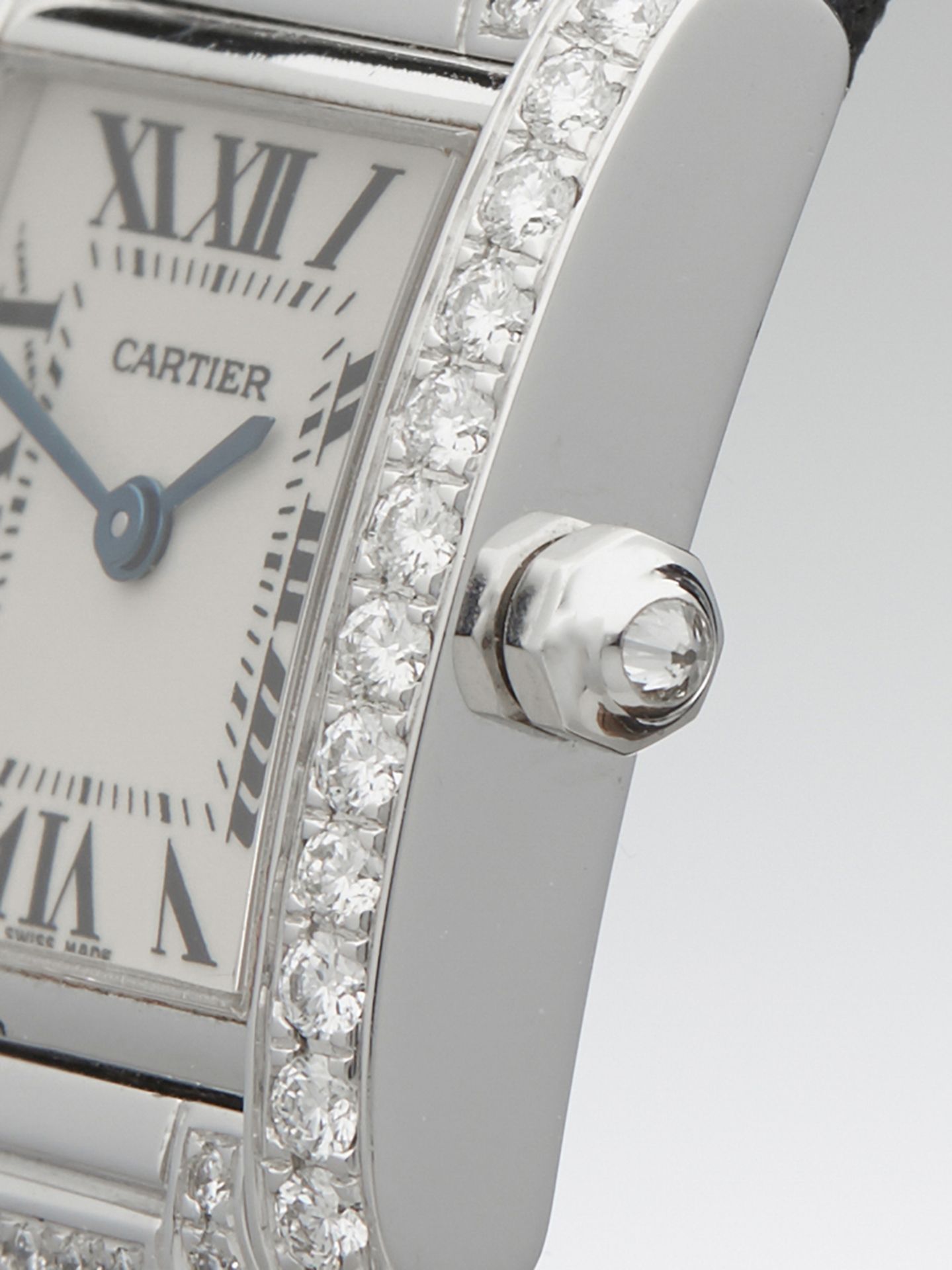 Cartier, Tank Francaise Diamonds 20mm 18k White Gold 2403 - Image 4 of 8