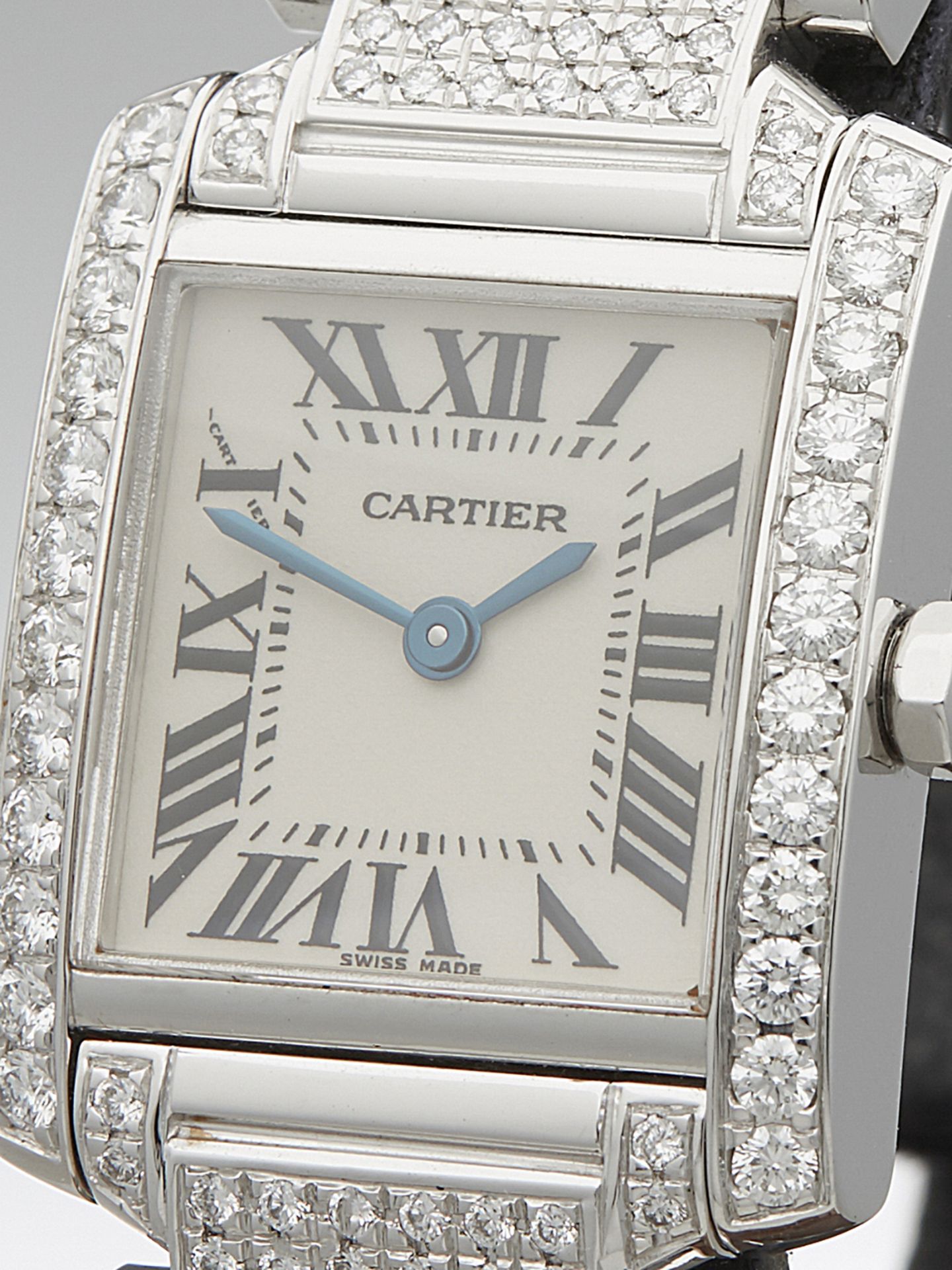 Cartier, Tank Francaise Diamonds 20mm 18k White Gold 2403 - Image 2 of 8