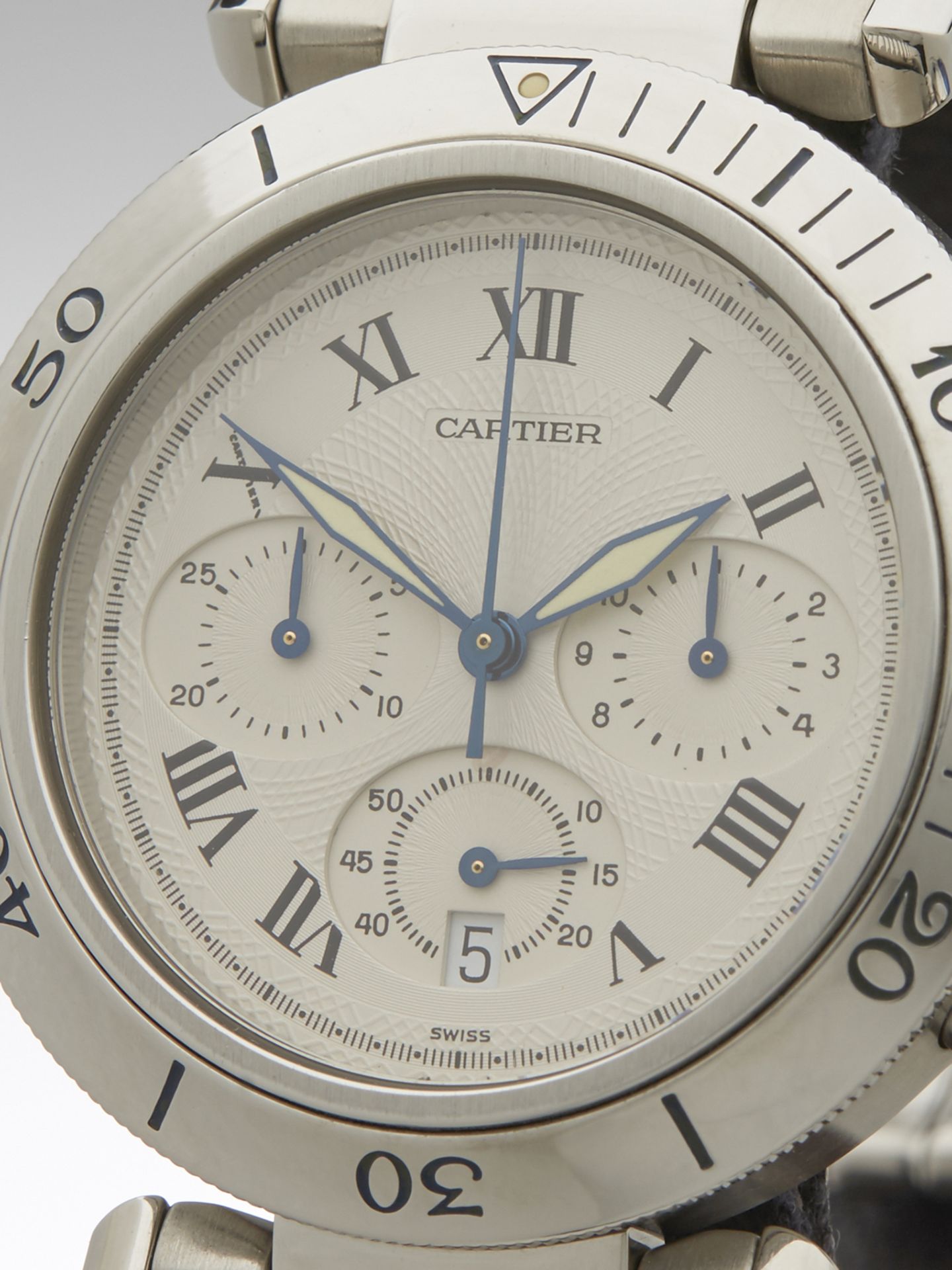 Cartier, Pasha Chronograph SS/SS 39mm Stainless Steel 1050 - Image 2 of 8