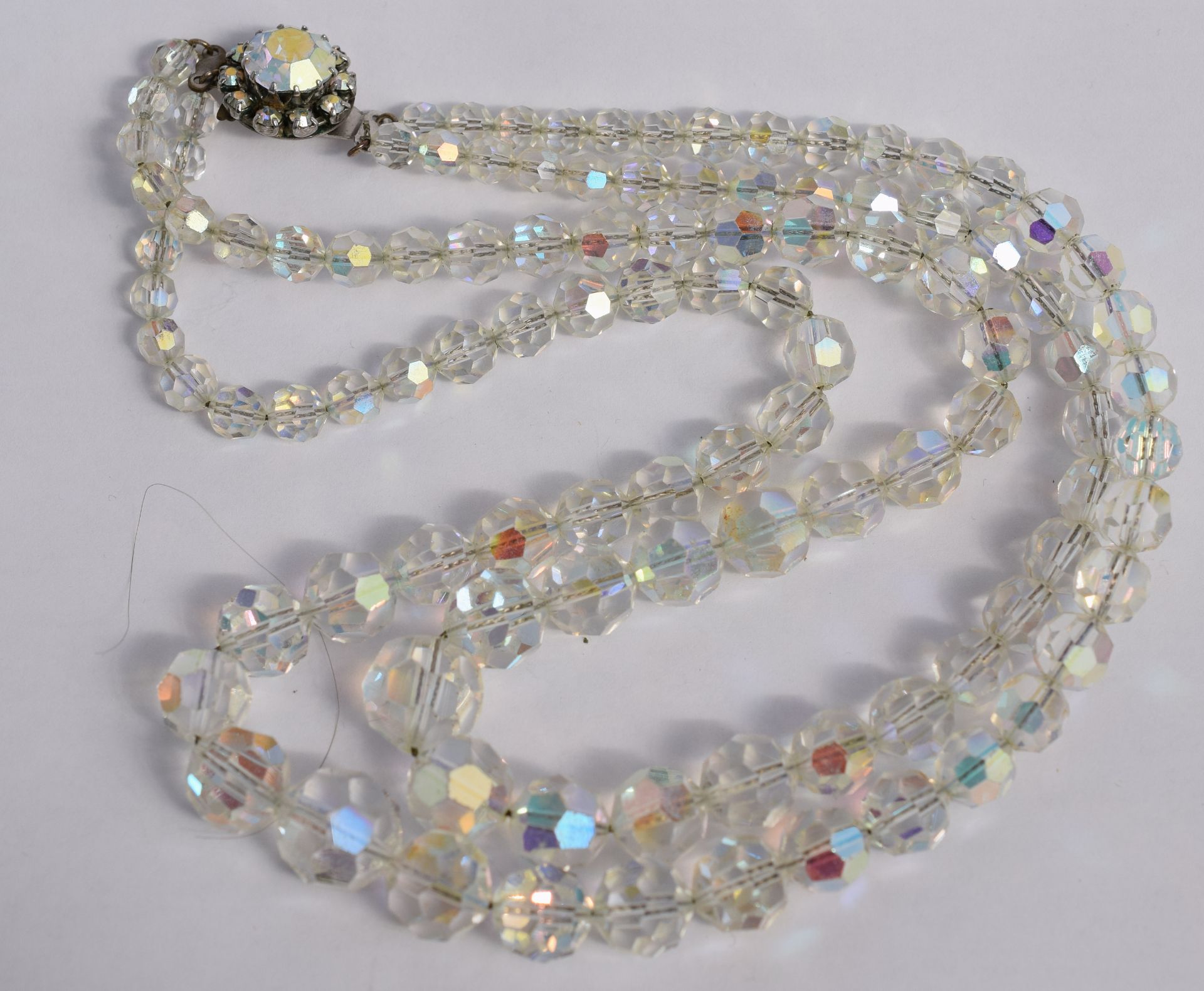 Ladies Vintage Art Deco Style Two Strand Crystal Necklace - Image 4 of 5