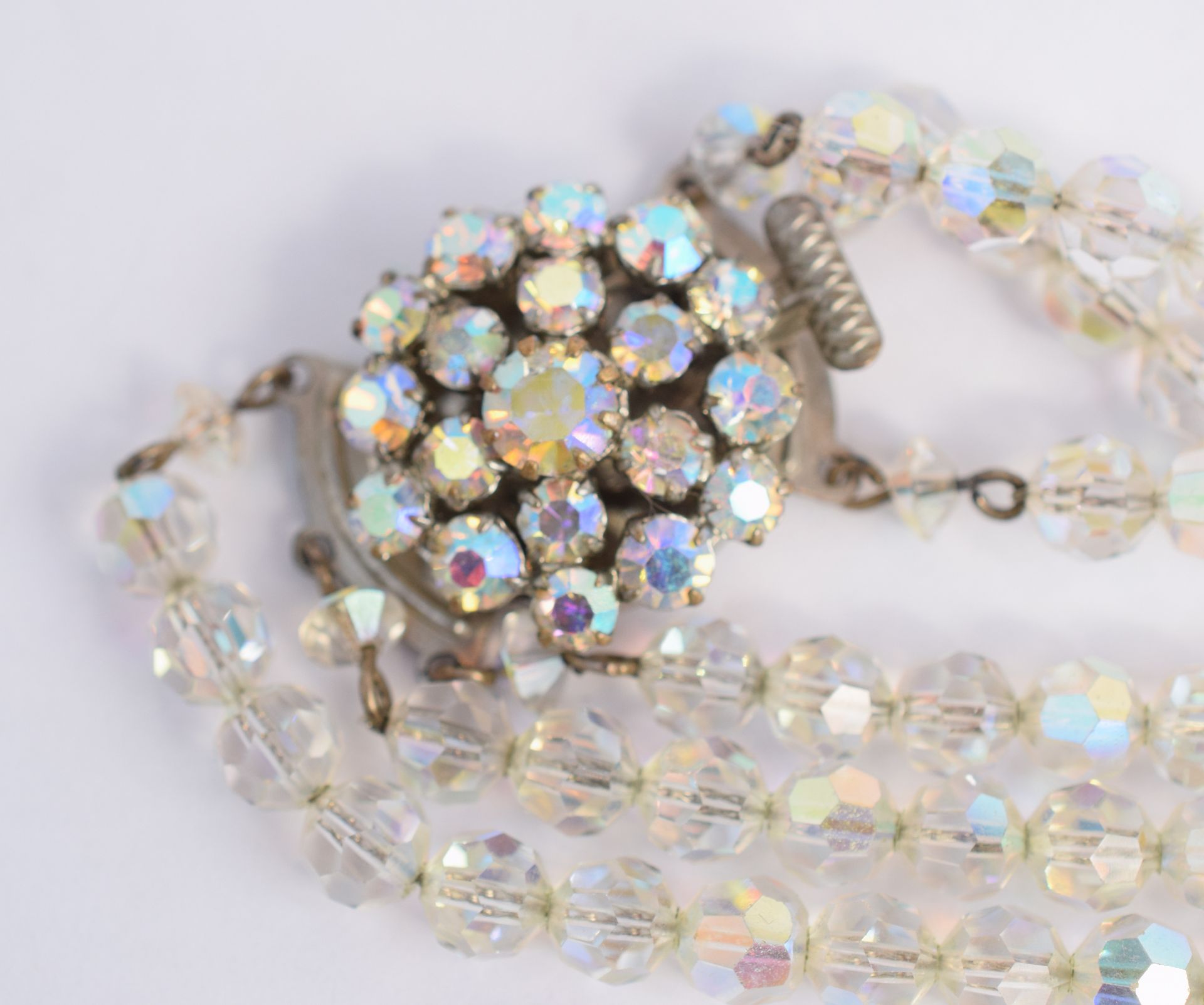 Ladies Vintage Art Deco Style Three Strand Crystal Necklace - Image 2 of 5