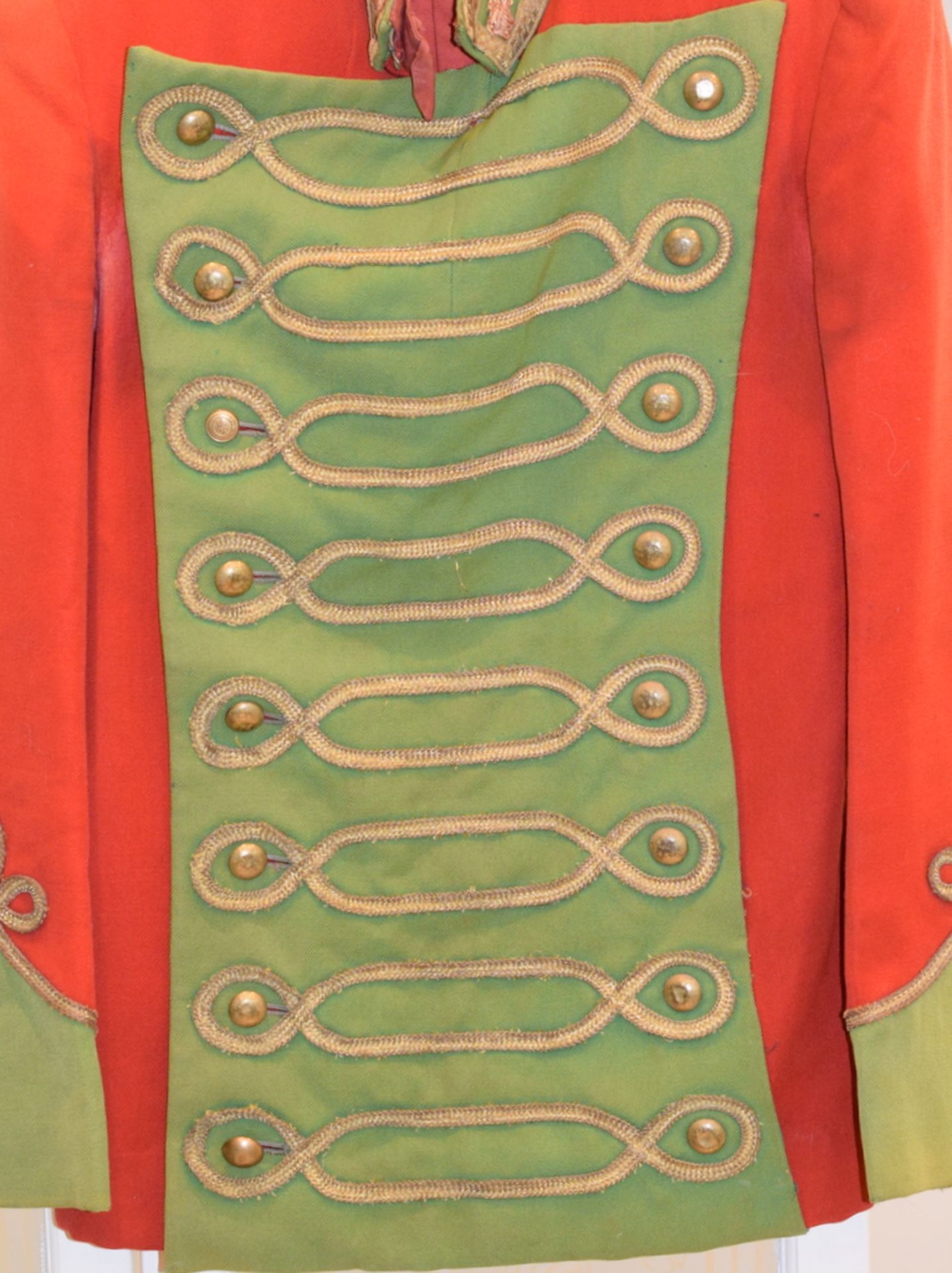 Antique Military Jacket In Red With Green Panelling c1840/60s - Image 2 of 7