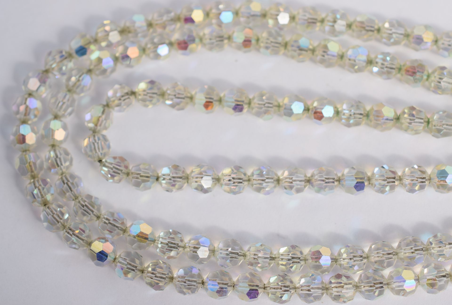 Ladies Vintage Art Deco Style Three Strand Crystal Necklace - Image 4 of 5