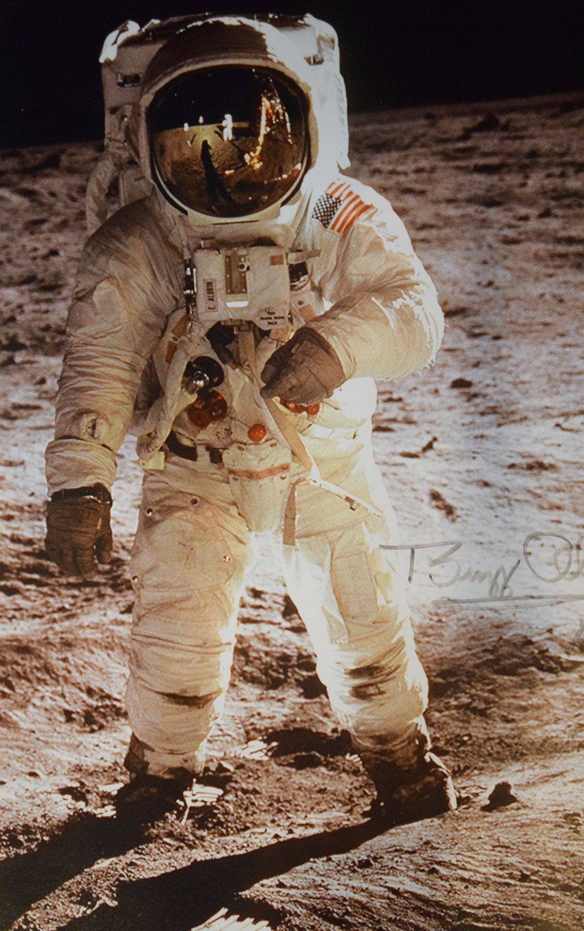 Buzz Aldrin signed colour photograph 19x15 inches of the iconic 'Visor Image' - Image 4 of 5