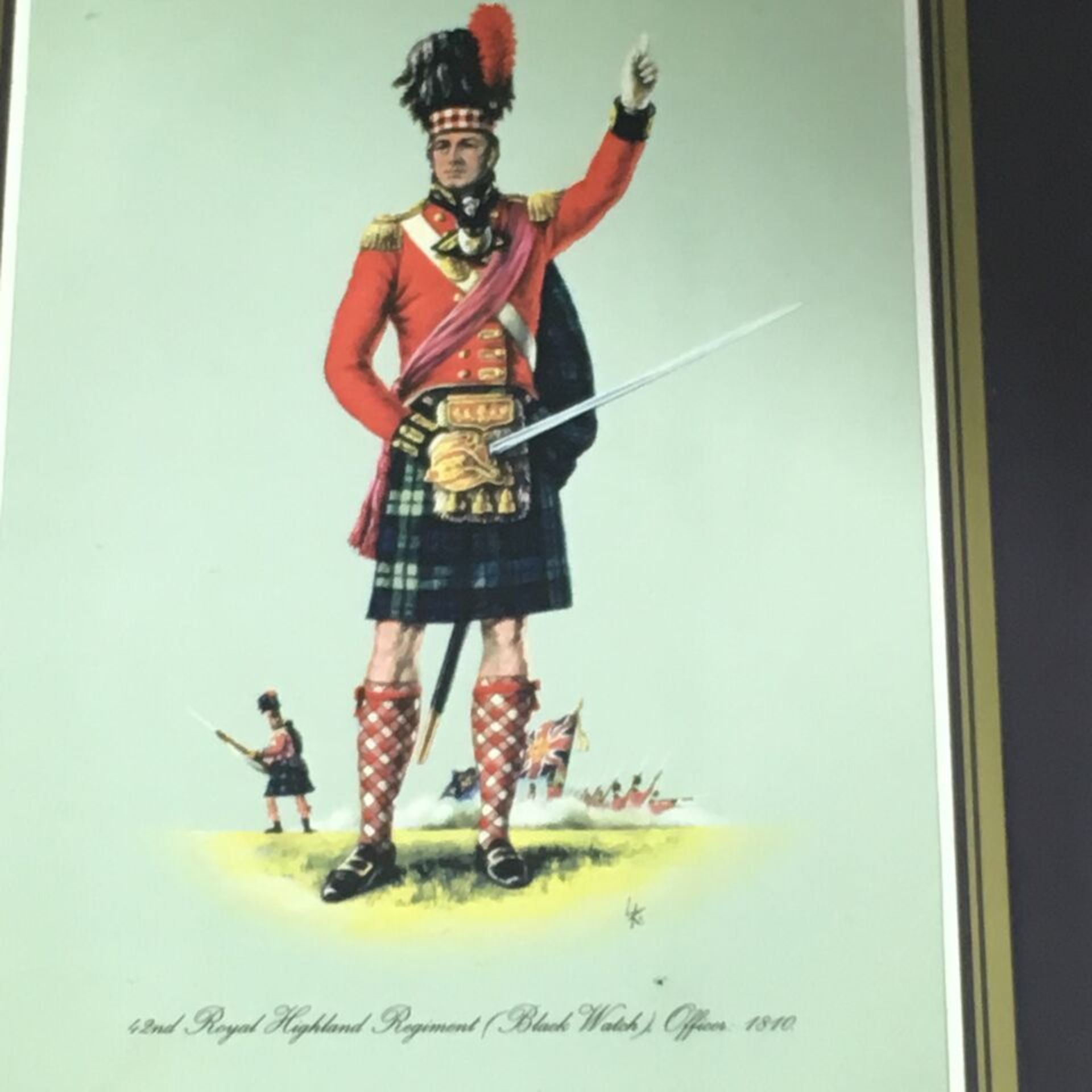 TWO MILITARY PRINTS - 42ND ROYAL HIGHLAND REGIMENT (BLACK WATCH) OFFICER 1810 and 7TH REGIMENT OF - Image 2 of 3