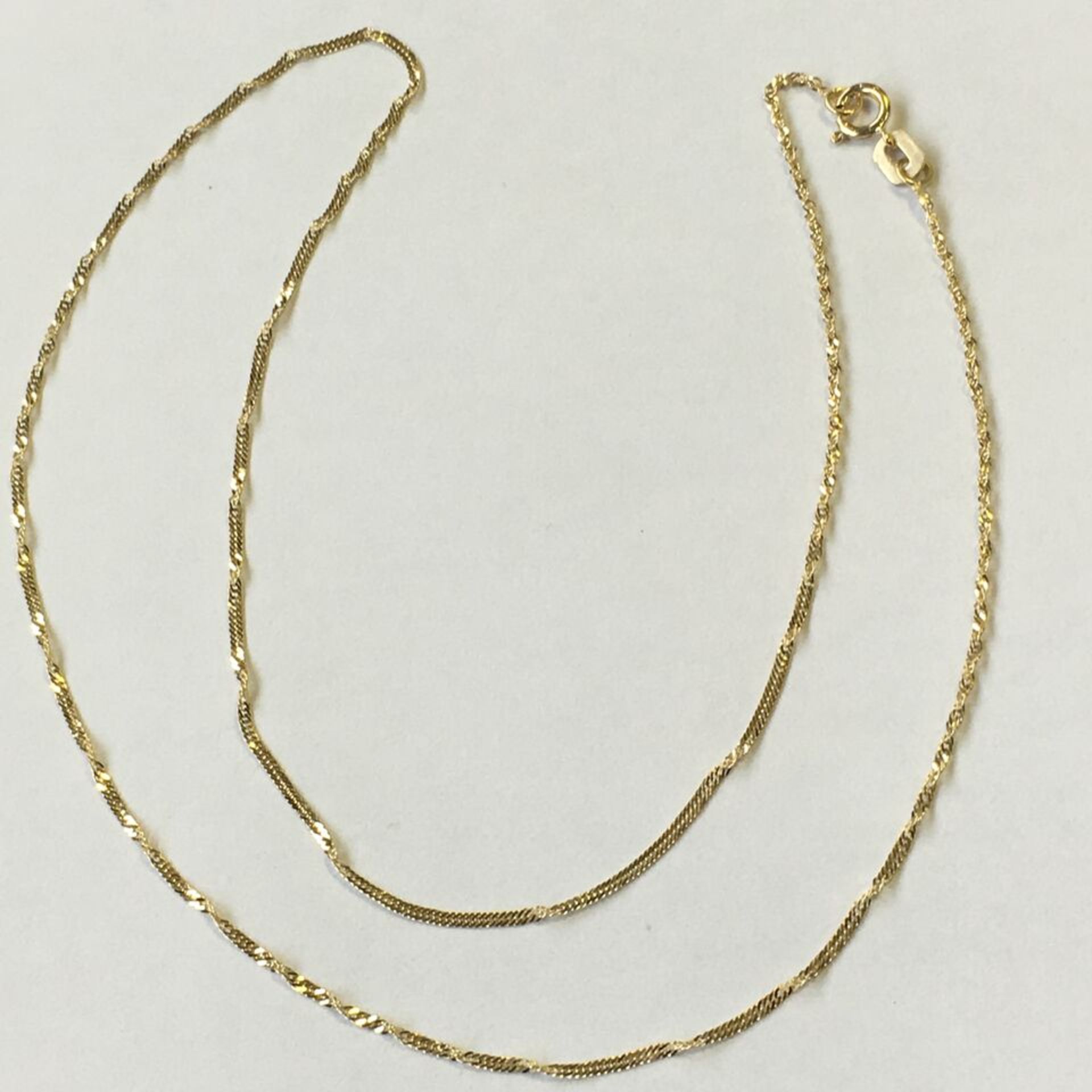 HALLMARKED 9CT GOLD PRINCE OF WALES STYLE CHAIN NECKLACE. 16" . FREE UK DELIVERY. NO VAT.