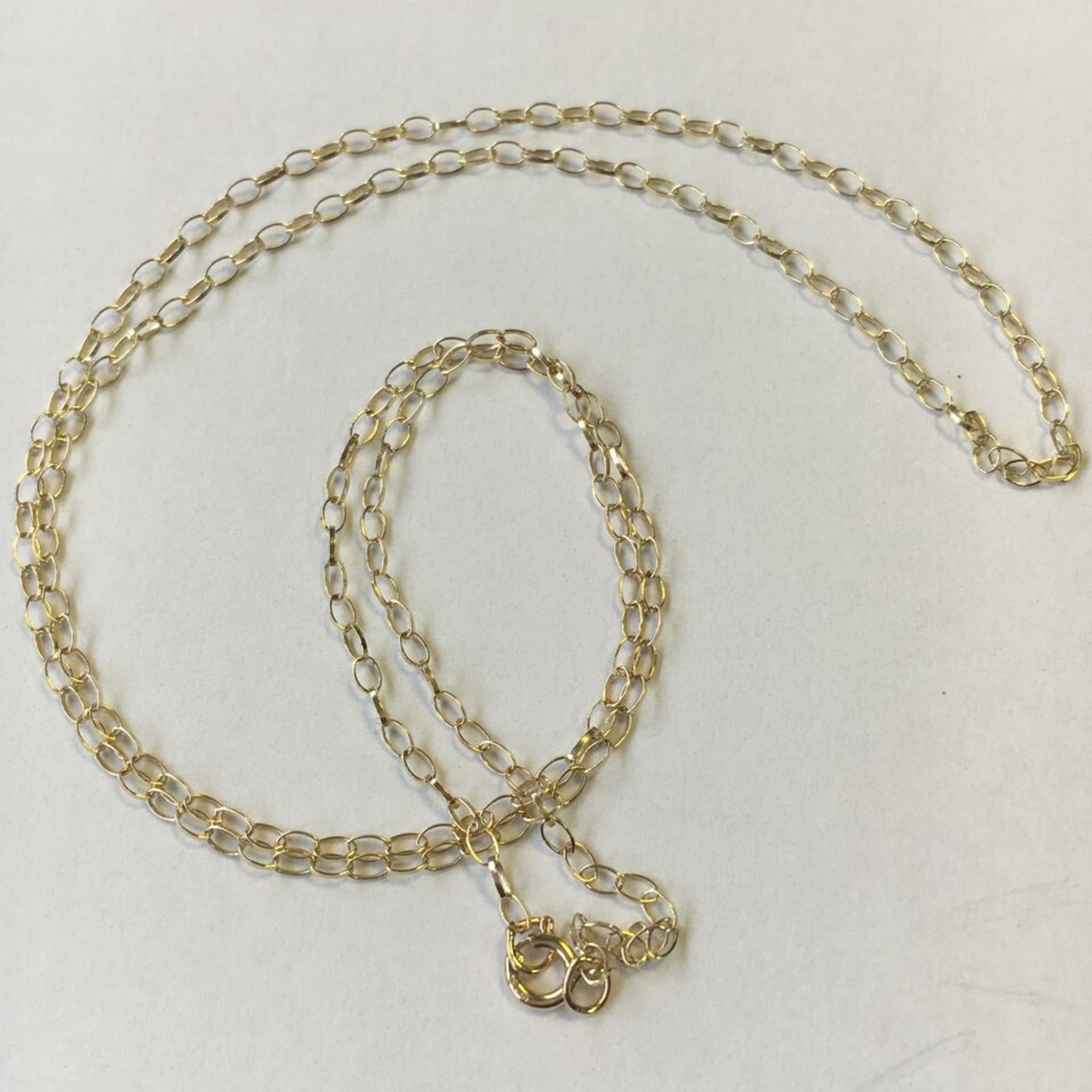 HALLMARKED 9CT GOLD BELCHER CHAIN NECKLACE. 18" FREE UK DELIVERY. NO VAT.