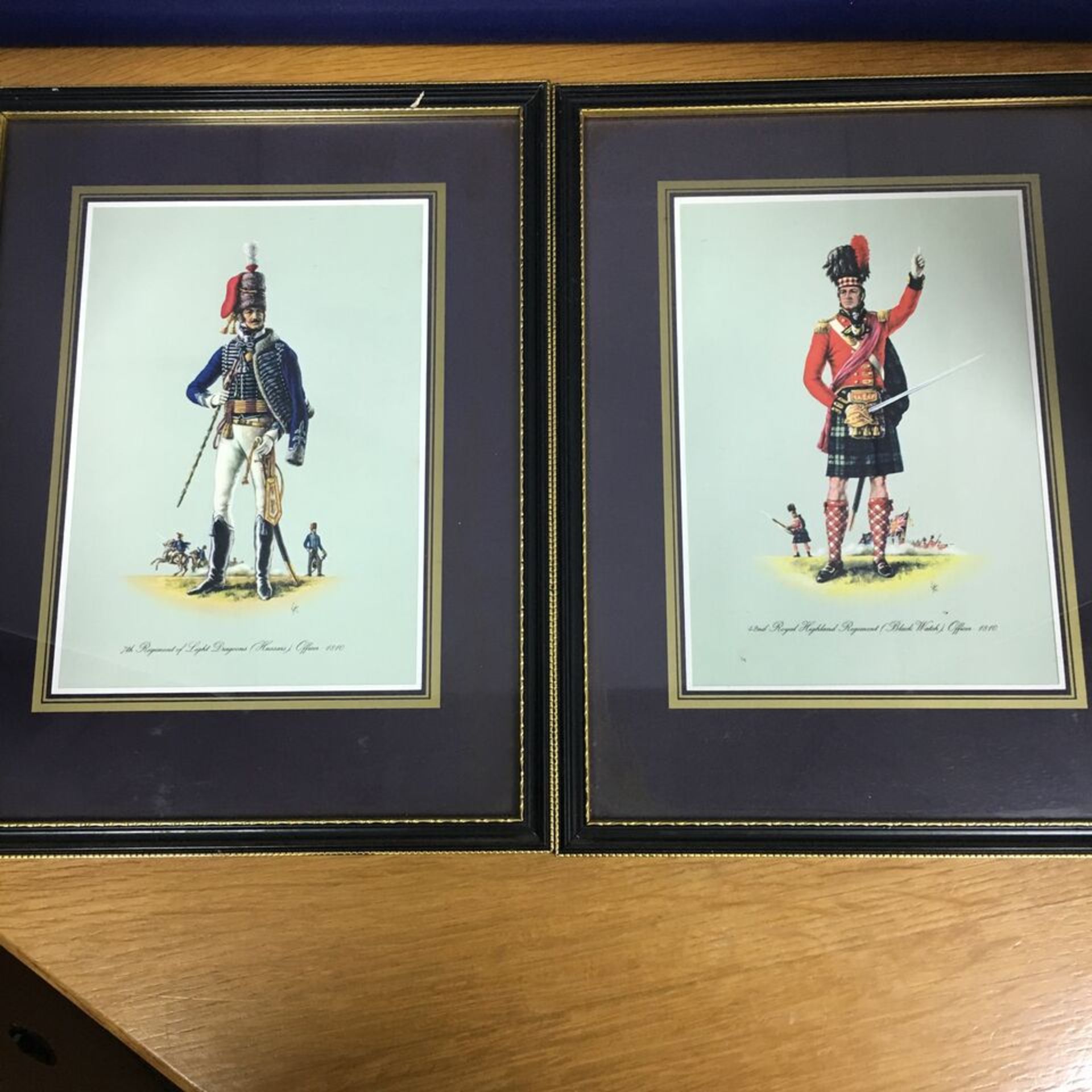 TWO MILITARY PRINTS - 42ND ROYAL HIGHLAND REGIMENT (BLACK WATCH) OFFICER 1810 and 7TH REGIMENT OF