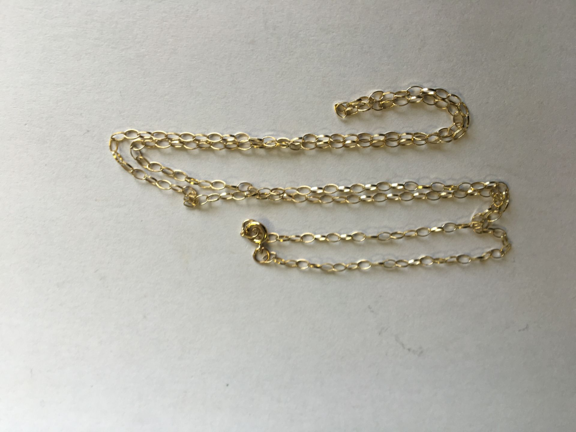 A HALLMARKED 9CT GOLD BELCHER CHAIN NECKLACE. 16" FREE UK DELIVERY. NO VAT.