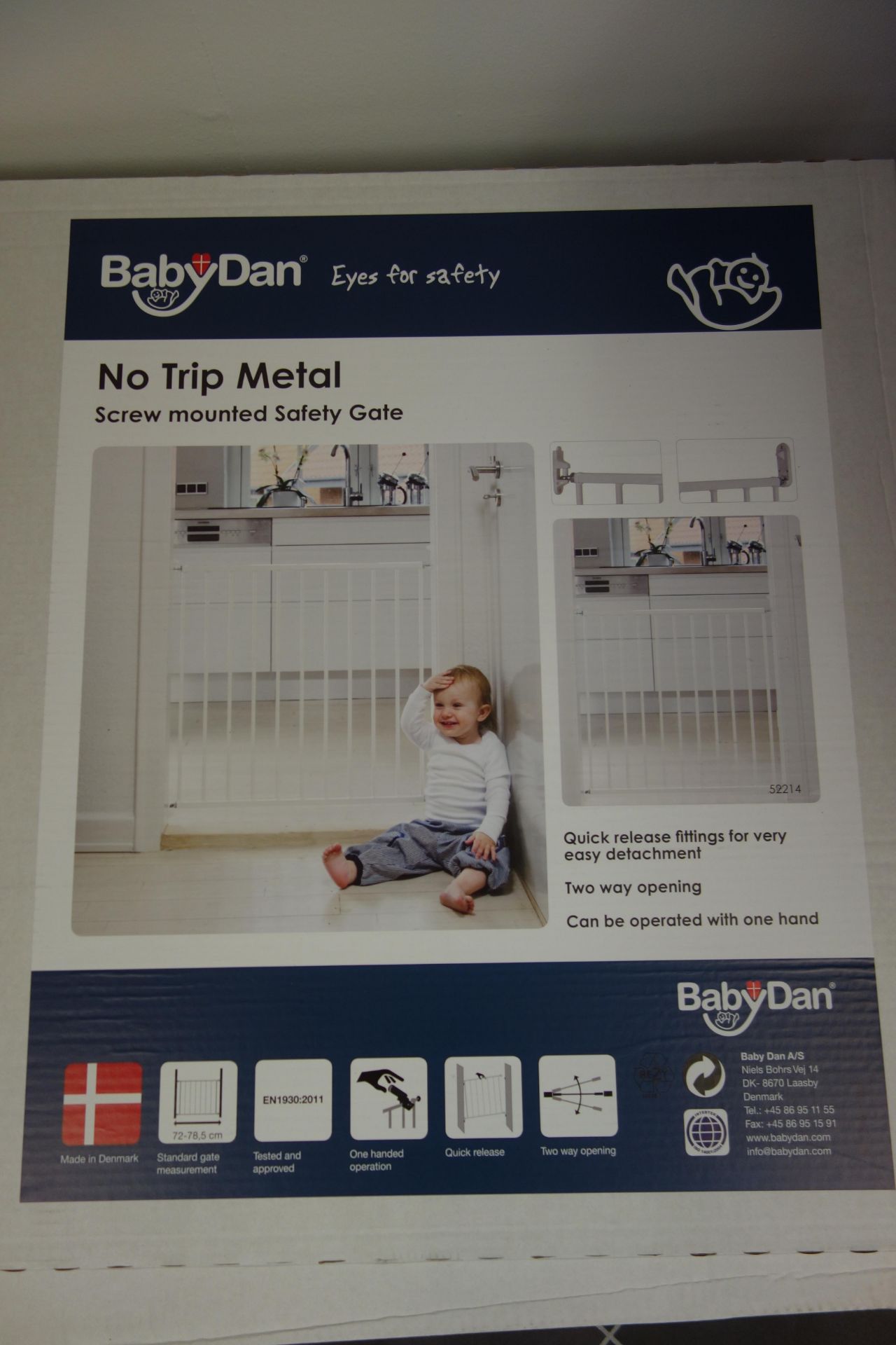 6 x Brand New - Baby Dan No Trip Metal Screw Mounted Safety Gate - Two Way Opening.