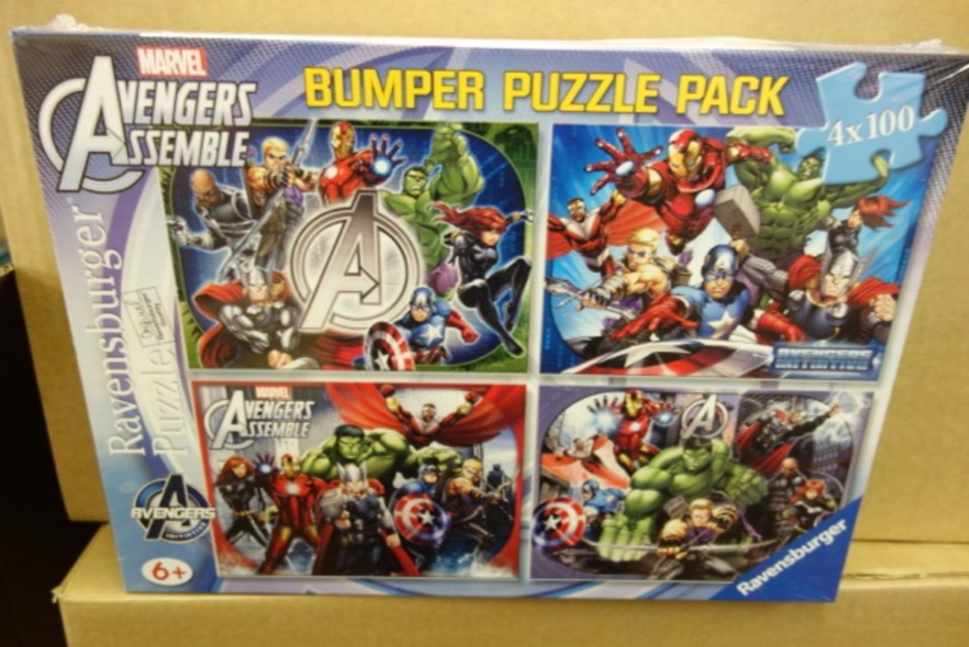 24 x Brand New - Marvel Avengers Assemble 4 x 100 Piece Bumper Puzzle Packs