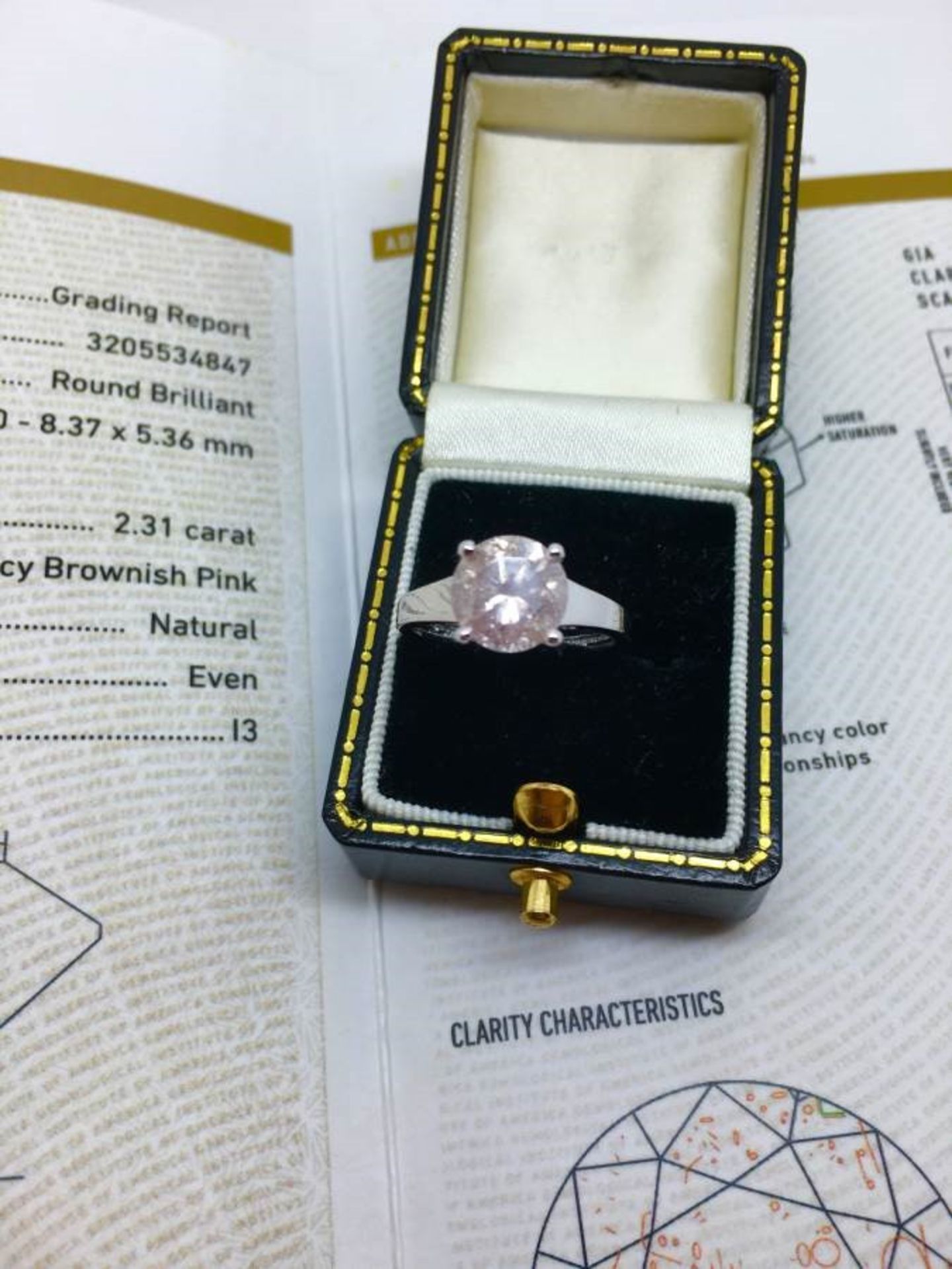 GIA Certified Natural Fancy Brownish-Pink 2.31ct Solitaire Diamond Ring