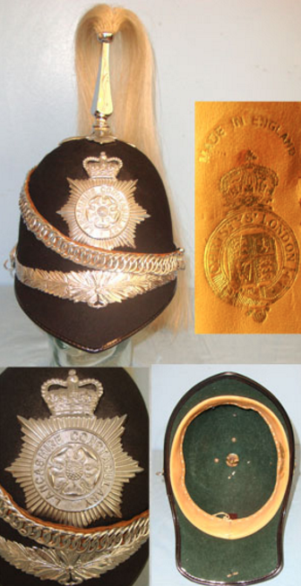 MINT, Lancashire Police Mounted Troop Sergeants & Constables Spike Topped Dress Helmet - Image 2 of 3