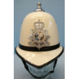 Isle Of Man Police Queen's Crown Badged Constable's/Sergeant's White Composite Summer Helmet