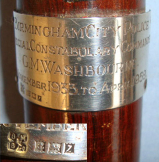 1933-1959 Dated, Birmingham City Police Special Constabulary Commander’s Presentation Truncheon - Image 2 of 3