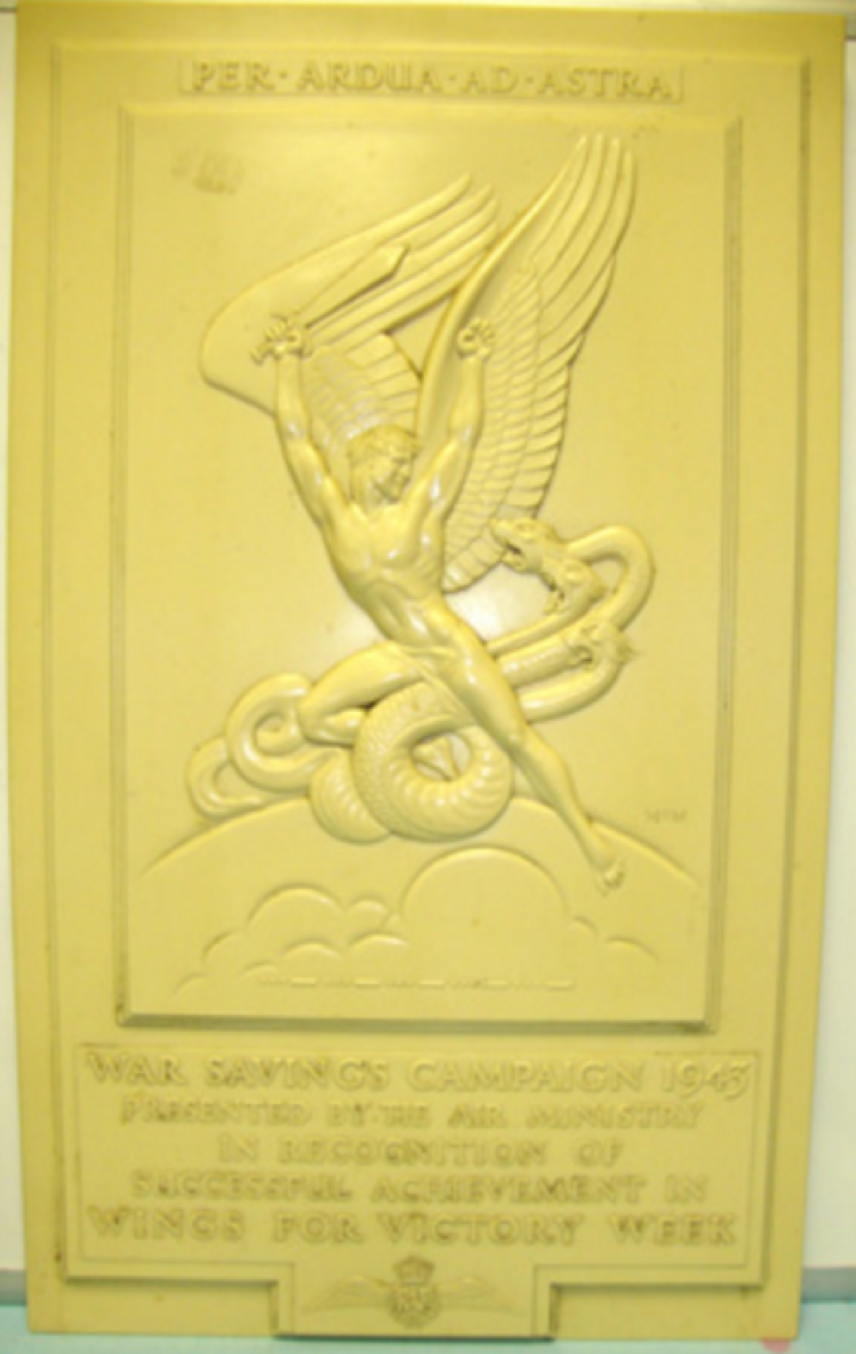 WW2 RAF War Savings Campaign "Wings for Victory" Plaque 1943