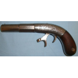 American Civil War Era Cast Steel .34" Calibre Under Hammer Percussion Pistol