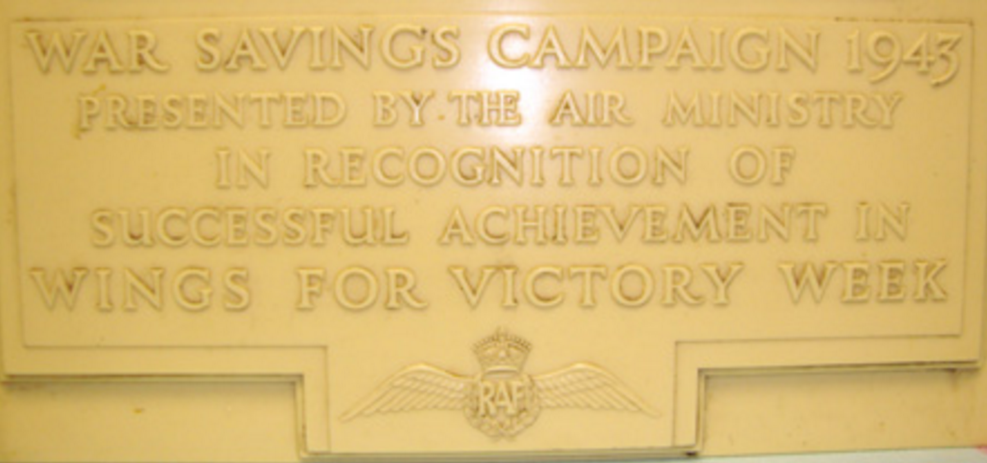 WW2 RAF War Savings Campaign "Wings for Victory" Plaque 1943 - Image 2 of 3