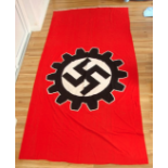 MASSIVE ORIGINAL, Nazi German Third Reich D.A.F (German Labour Front) Banner / Flag