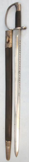 British 1879 Artillery Sawback Bayonet & Leather Scabbard - Image 2 of 3