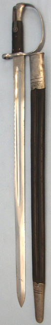 British 1879 Artillery Sawback Bayonet & Leather Scabbard