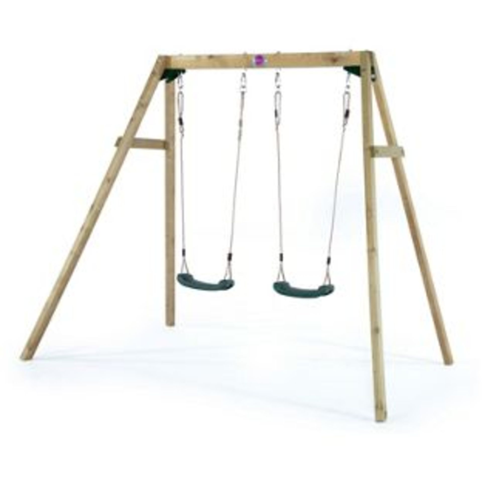 1 x Plum Wooden Double Swing Set. RRP £199.99. Double the seats for twice the fun! Children will - Image 2 of 5