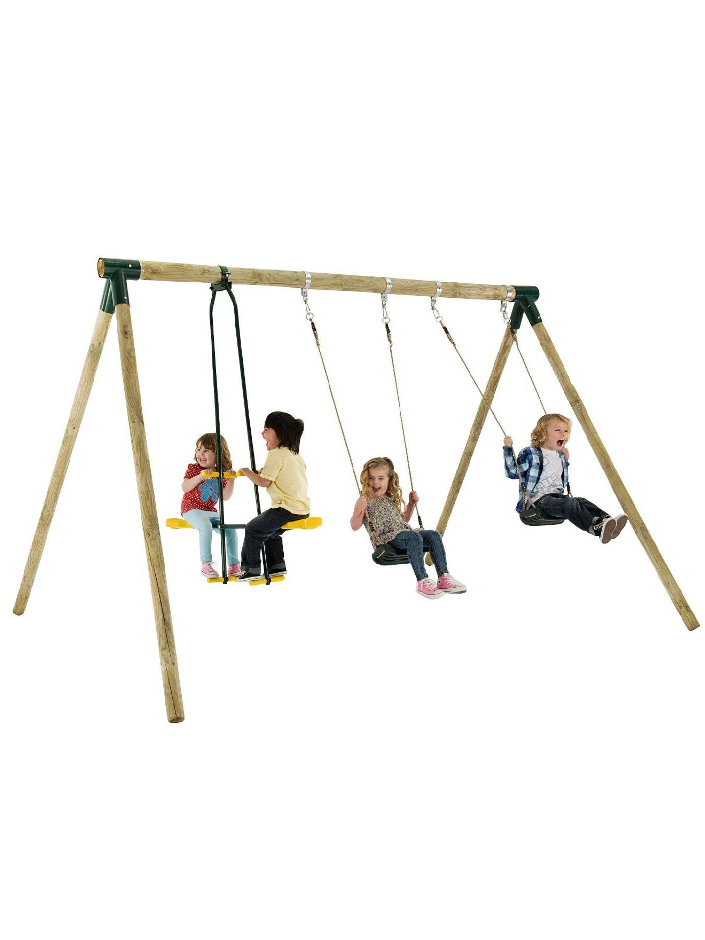 PALLET LOT 12 x Plum Double Swing with Glider Wooden Garden Swing Set. RRP £249.99 EACH. A - Image 3 of 3